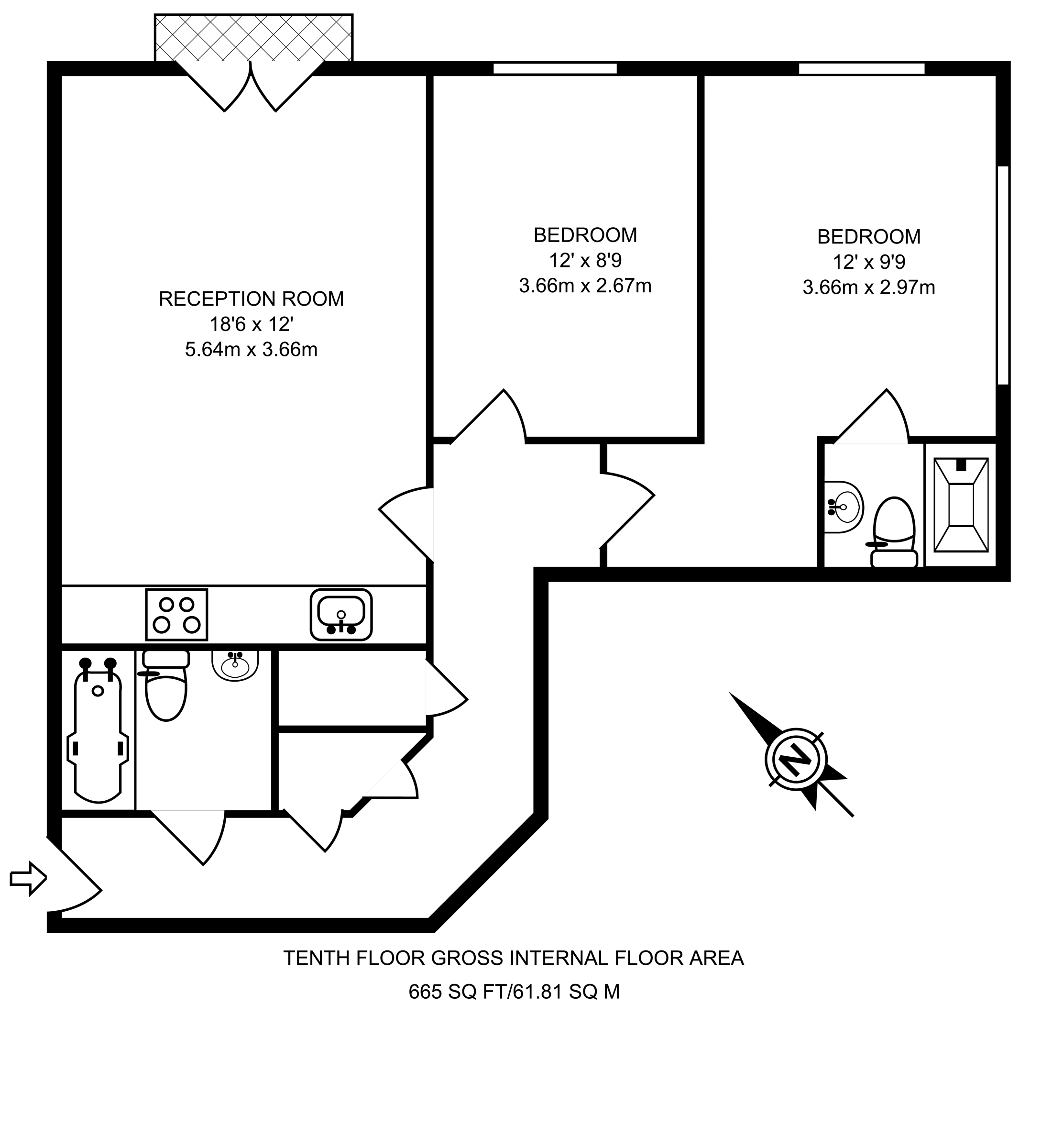 2 Bedrooms Flat to rent in Balmes Road, Hoxton N1