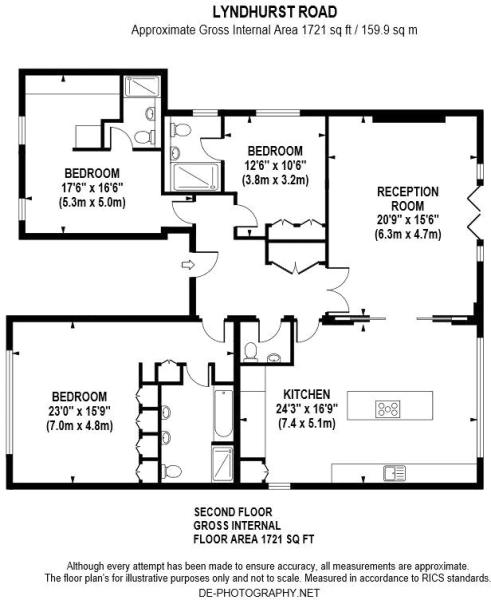3 Bedrooms Flat to rent in Lyndhurst Road, Hampstead, London NW3