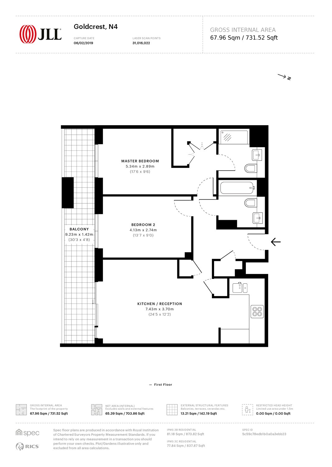 2 Bedrooms Flat to rent in Goldcrest Building, 46 Newnton Close, London N4