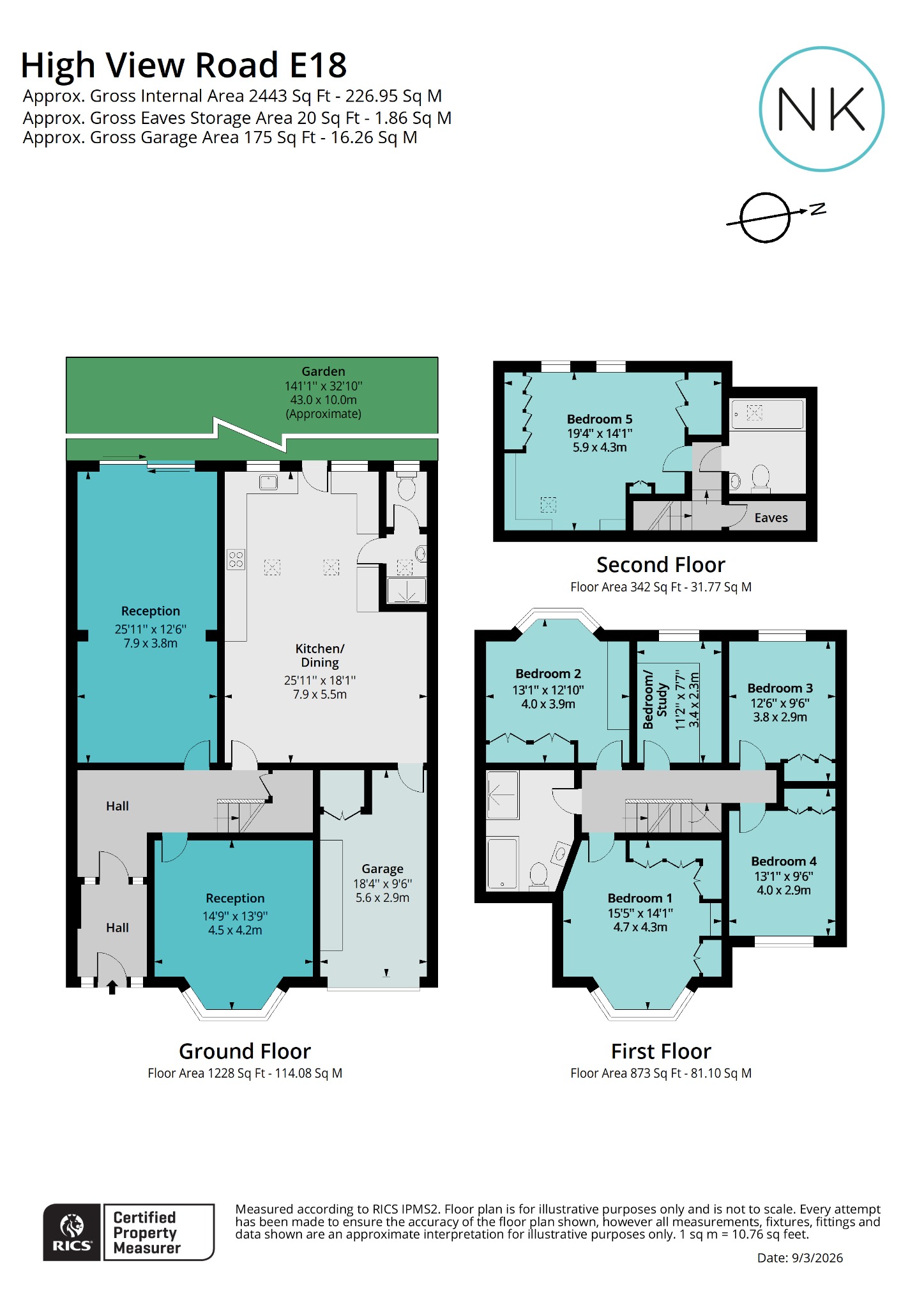 57, High View Road, London floorplan