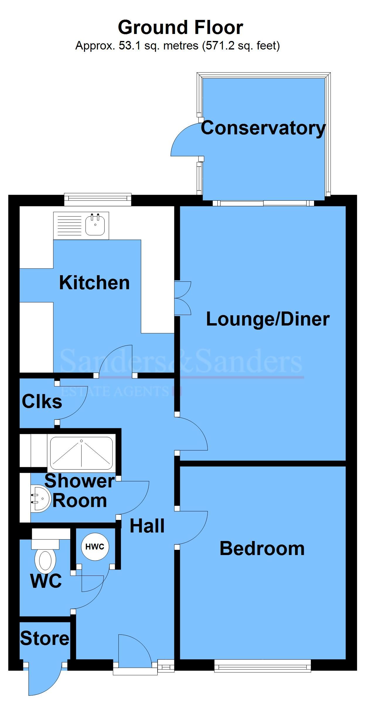 Icknield Close, BidfordOnAvon, Alcester B50, 1 bedroom terraced bungalow for sale 58720022