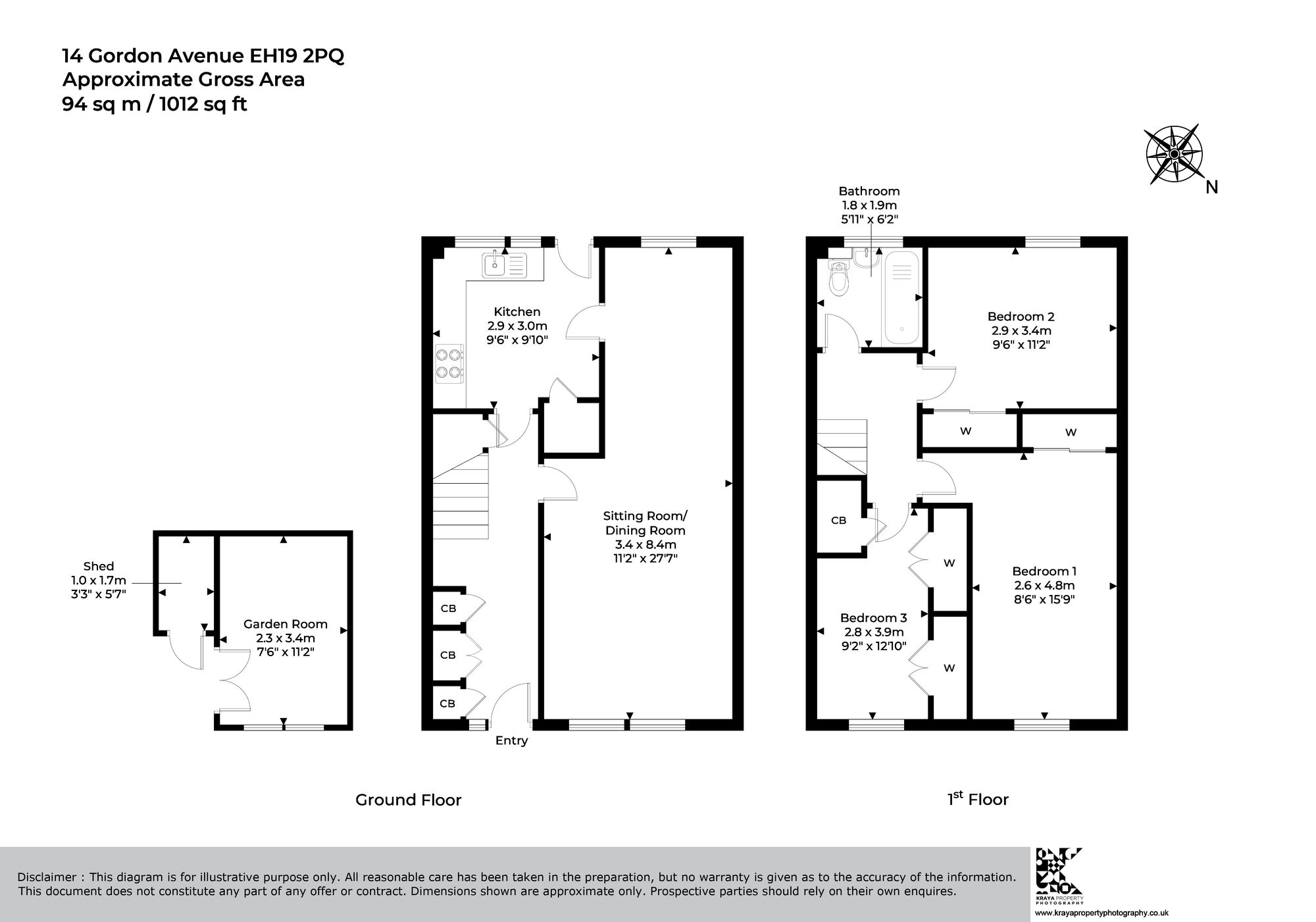 14, Gordon Avenue, Bonnyrigg, EH19 floorplan