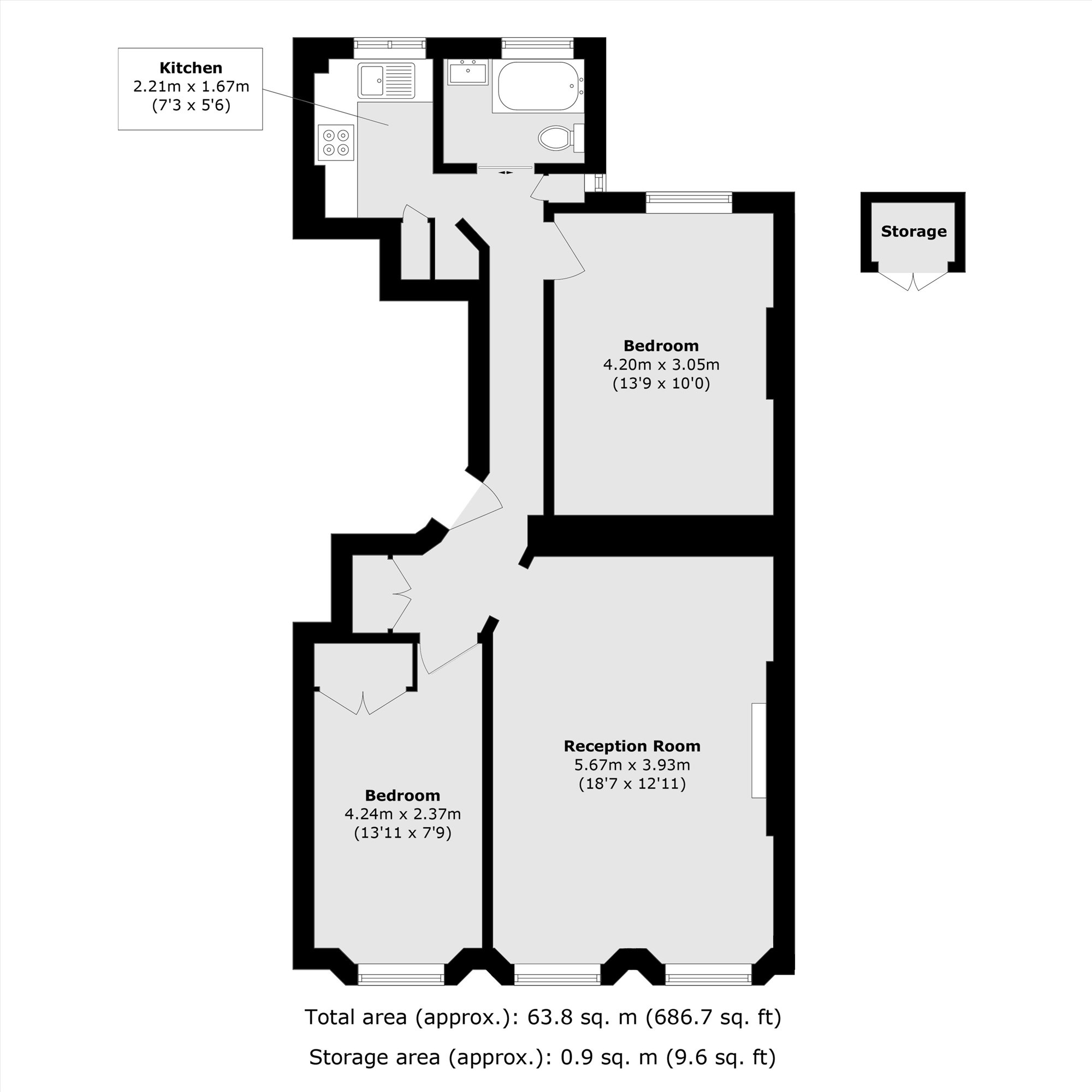 Flat 6, 19, Beaufort Gardens, London floorplan