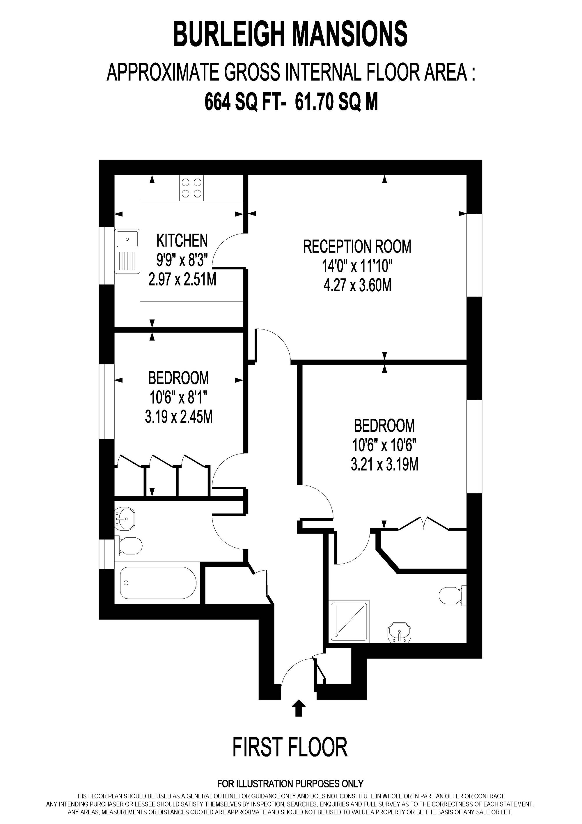 Flat 5, Burleigh Mansions, Walton-On-Thames floorplan