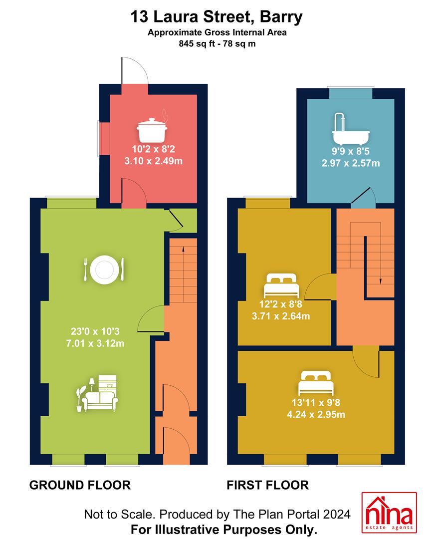 13, Laura Street, Barry floorplan