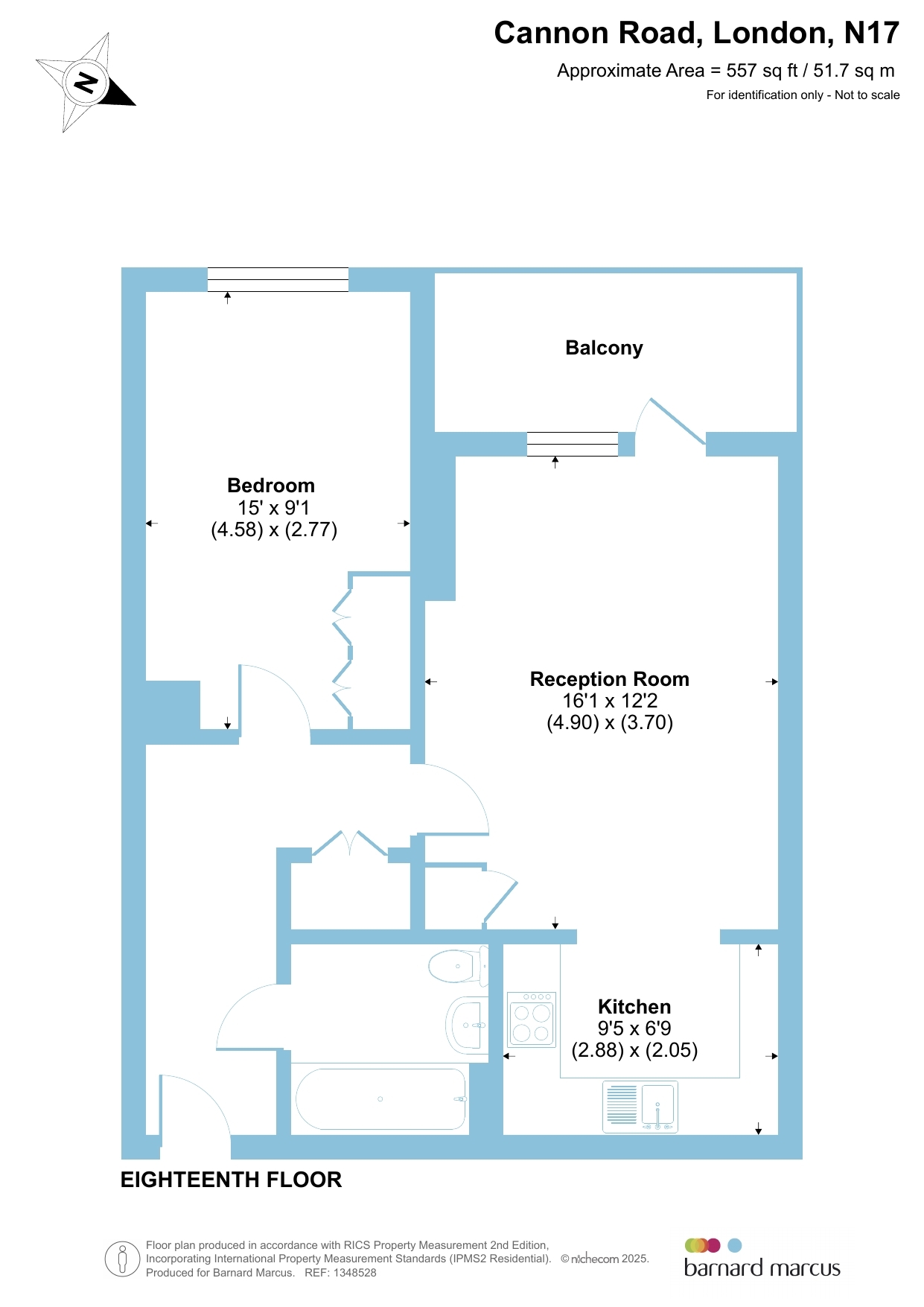 85, Rivers Apartments, Cannon Road, London floorplan