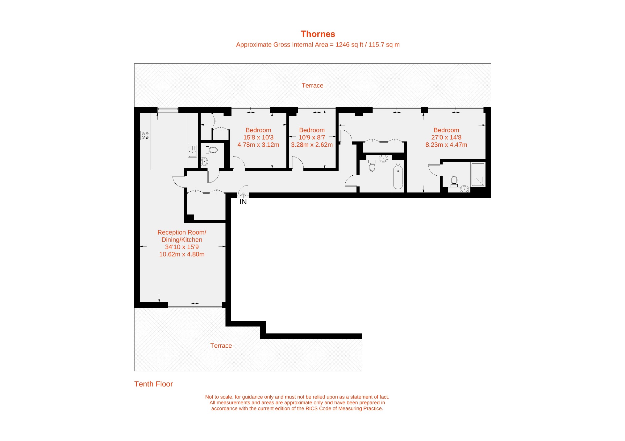 3 Bedrooms Flat to rent in Thornes House, London SW11