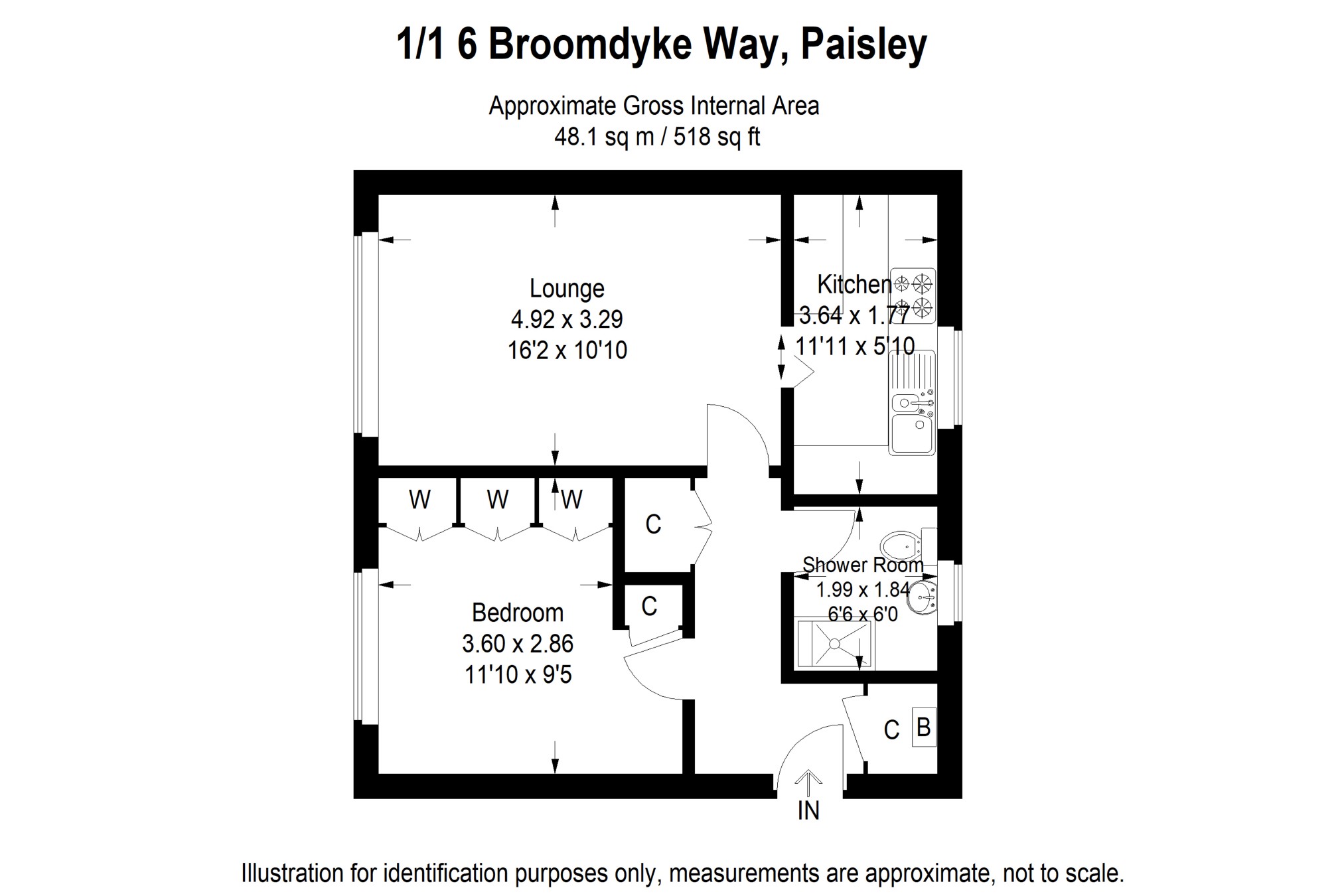 1 Bedrooms Flat for sale in Broomdyke Way, Paisley PA3