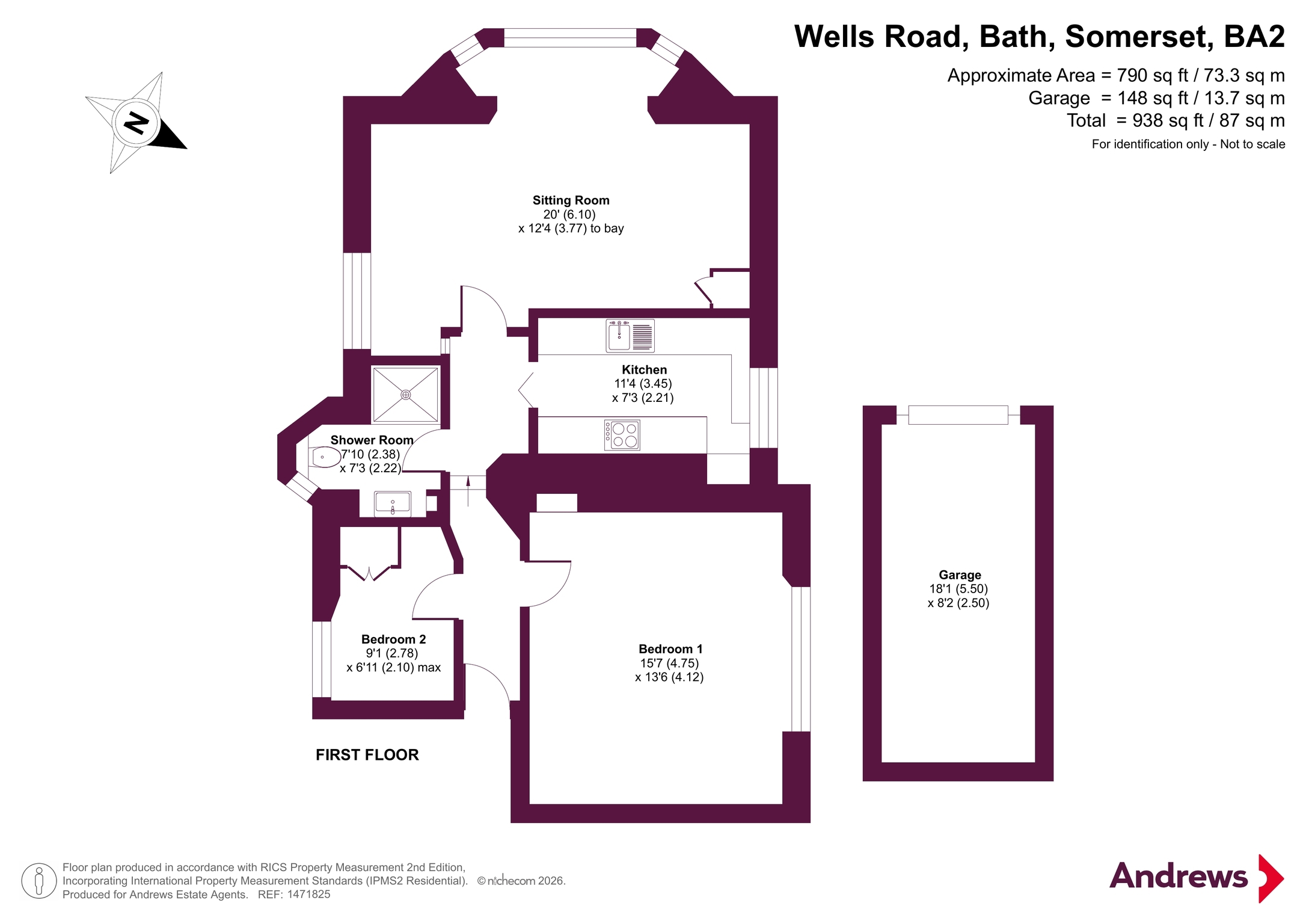 First Floor Flat, 84, Wells Road, Somerset floorplan