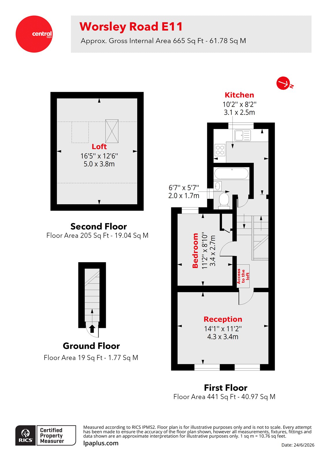 50, Worsley Road, London floorplan