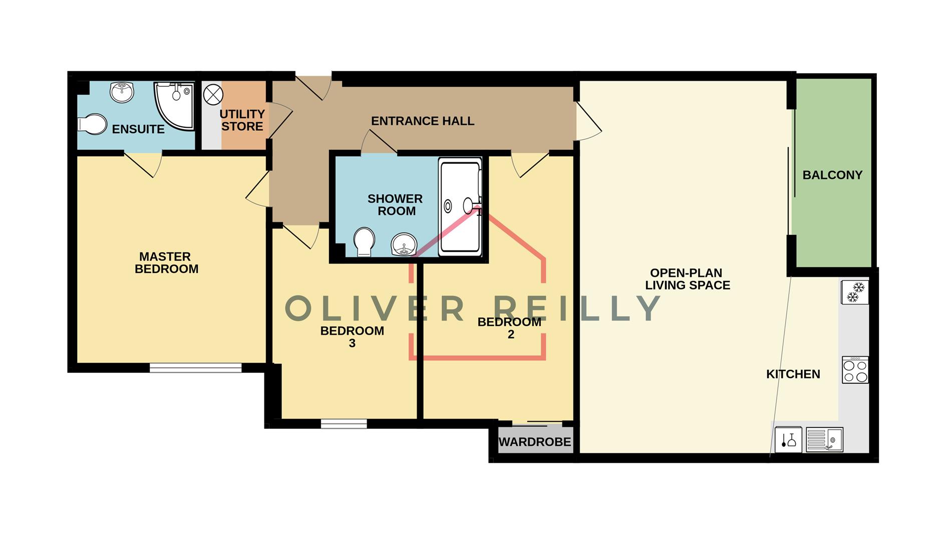 Flat 201, The Roundhead Building, Warwick Brewery, Newark floorplan