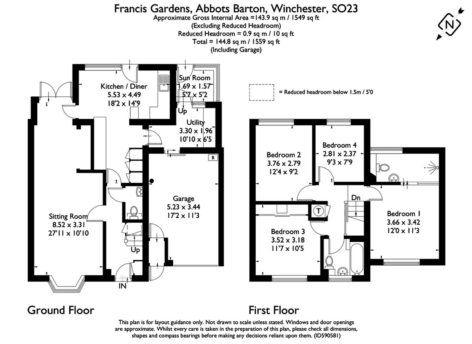 2 Francis Gardens, Winchester floorplan