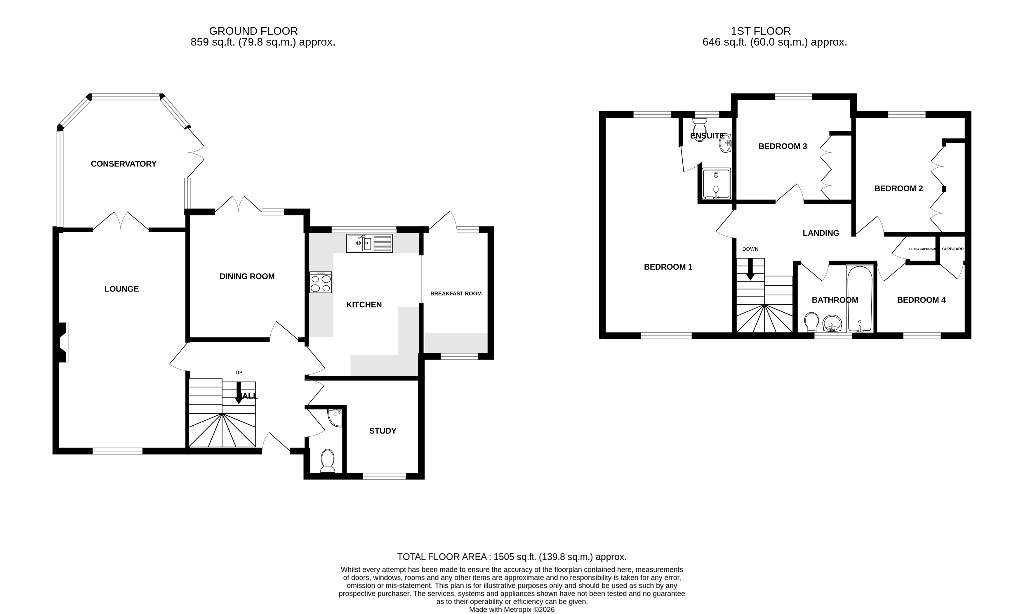 6, Vicarage Close, Maldon floorplan