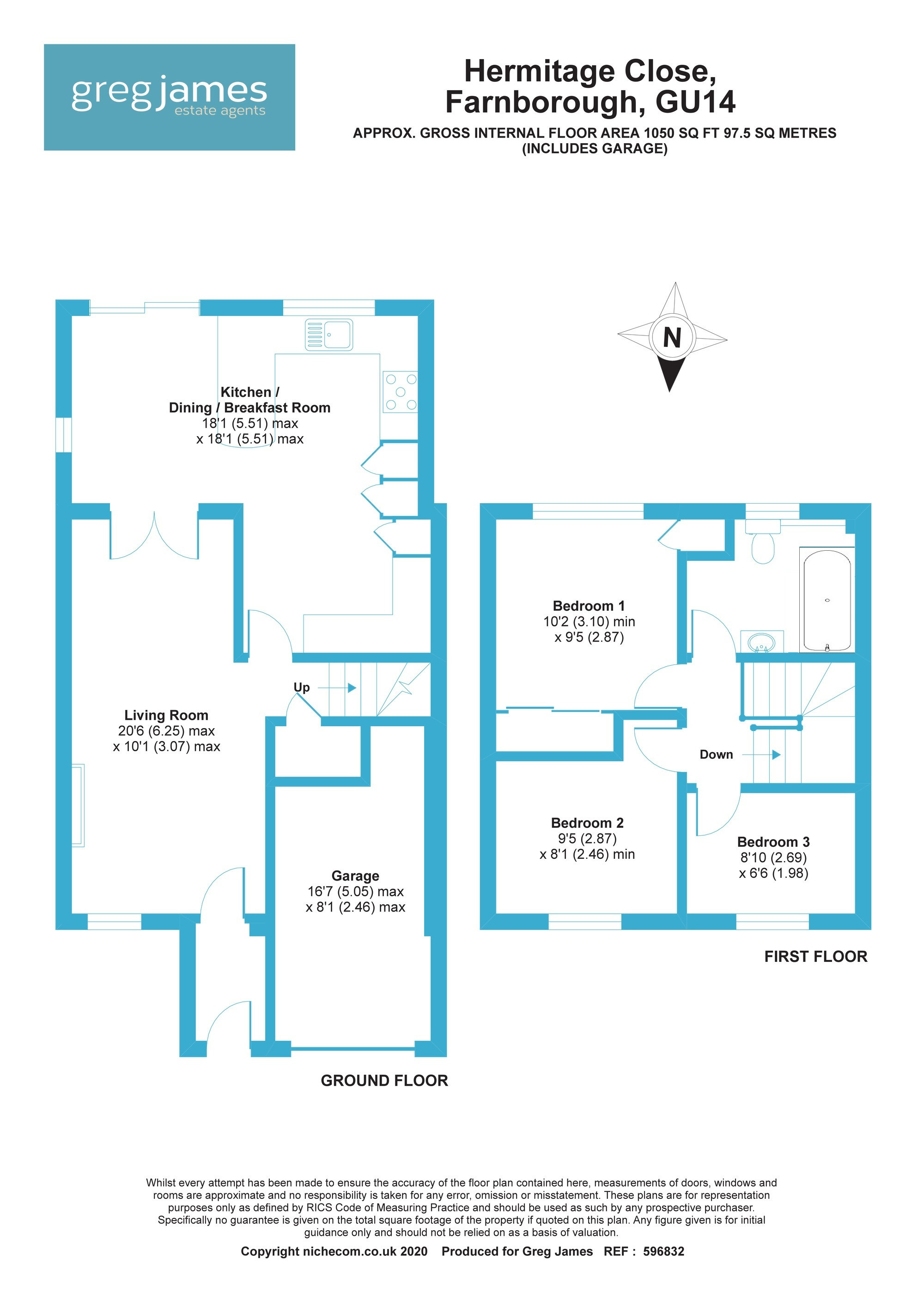 9, Hermitage Close, Farnborough floorplan