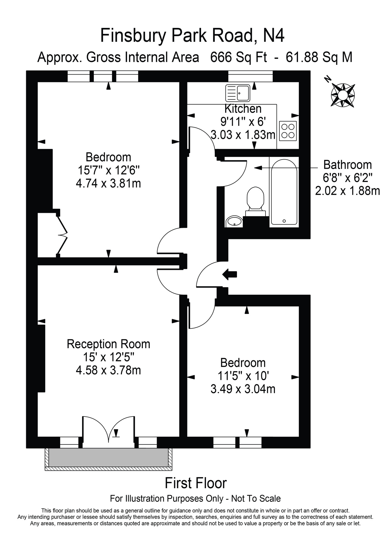 Finsbury Park Road, London N4, 2 bedroom flat for sale 61904508