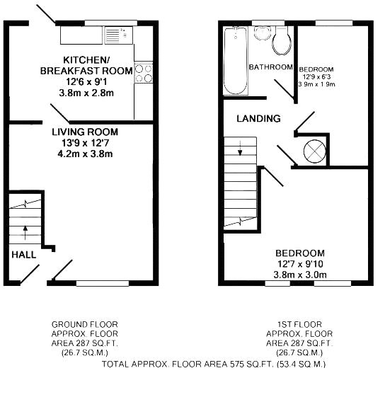 2 Bedrooms Terraced house for sale in Stephen Close, Twyford, Reading, Berkshire RG10