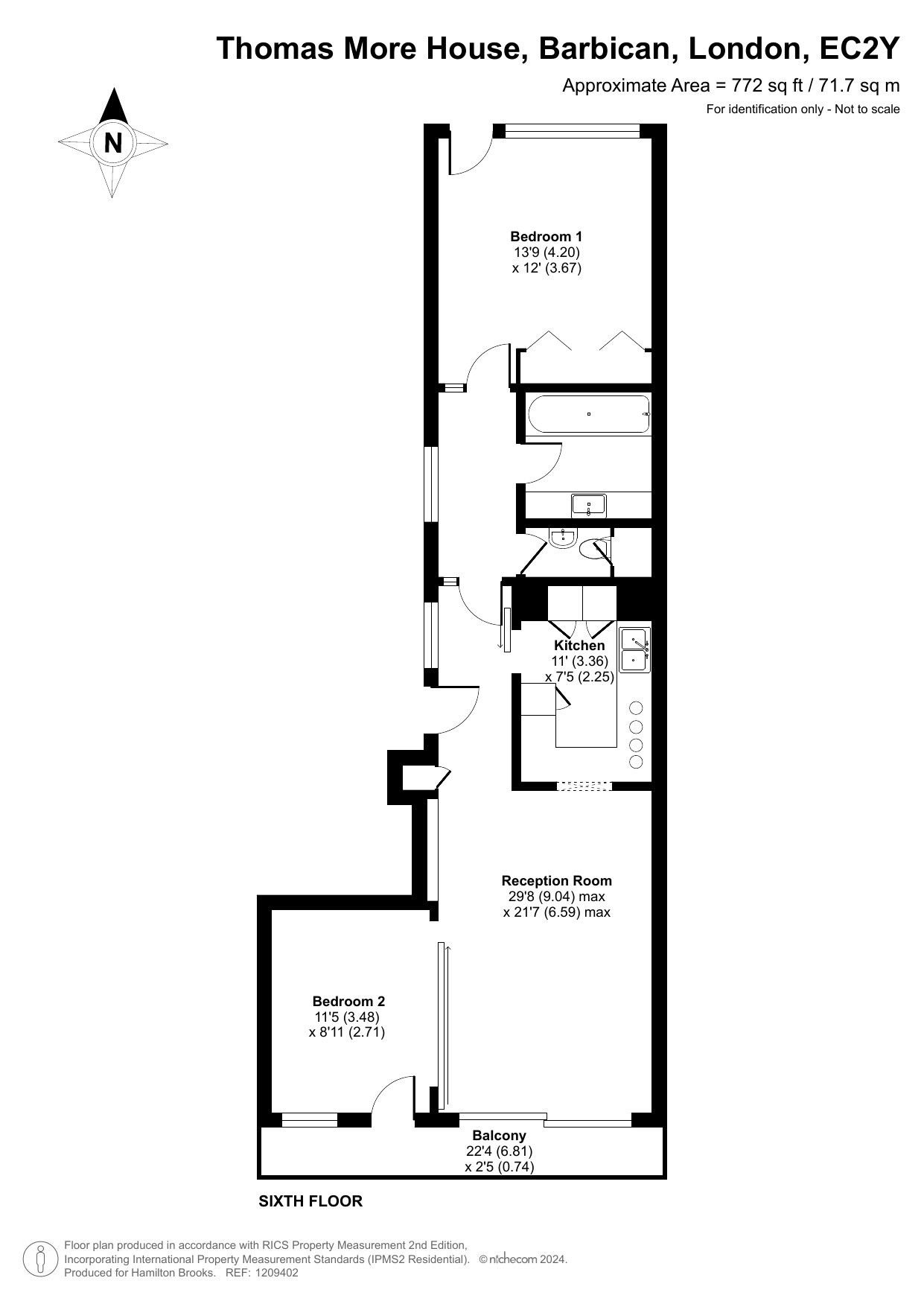 Thomas More House,Flat 113, Barbican, London floorplan