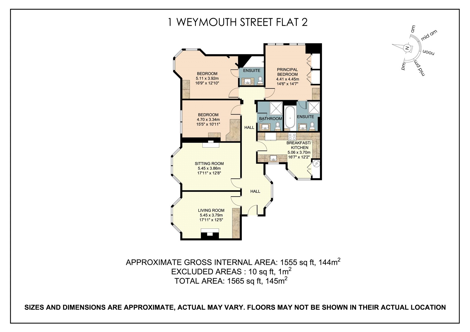 Flat 2, Weymouth Court, 1, Weymouth Street, London floorplan