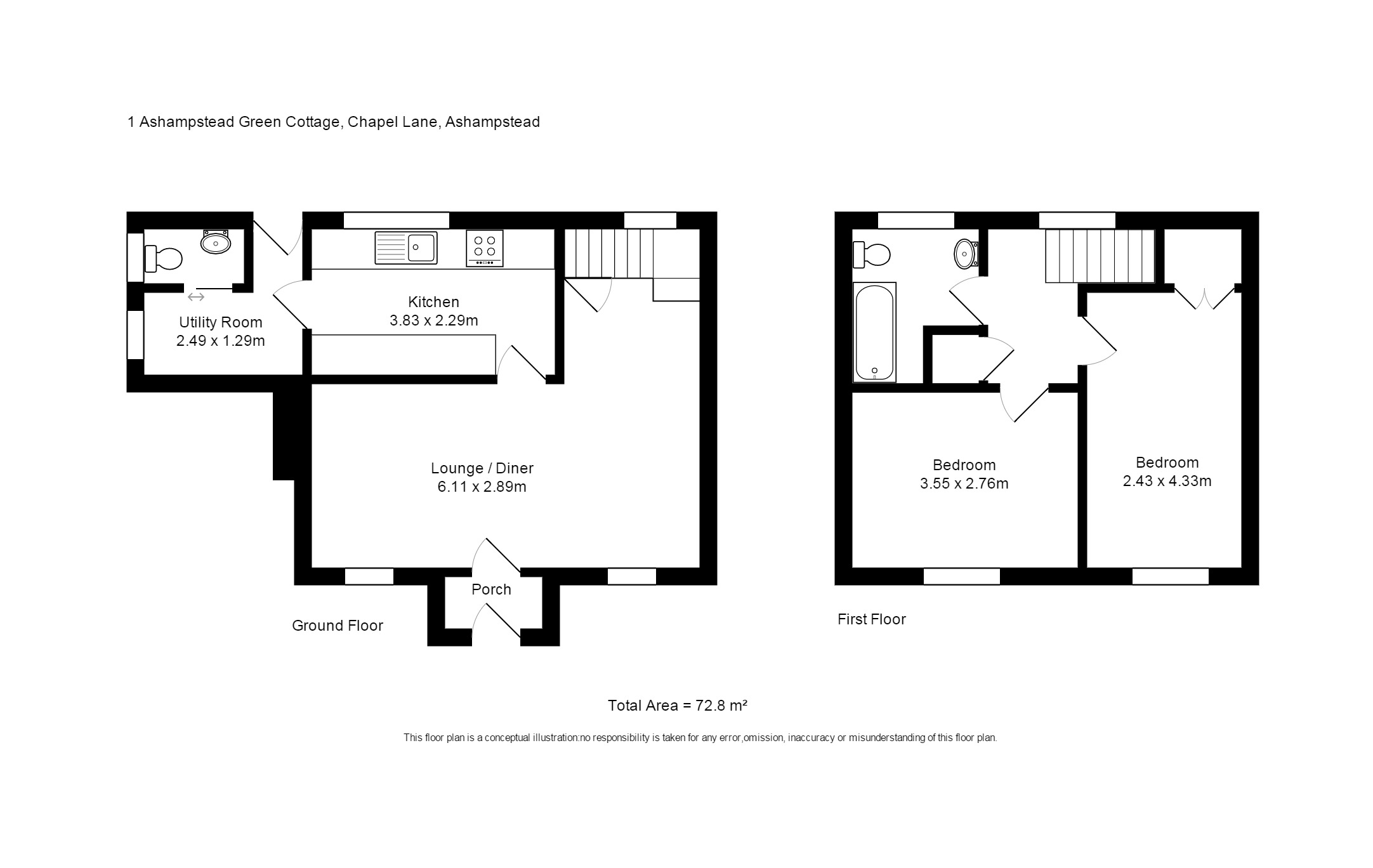 2 Bedrooms End terrace house to rent in 1 The Green, Ashampstead RG8