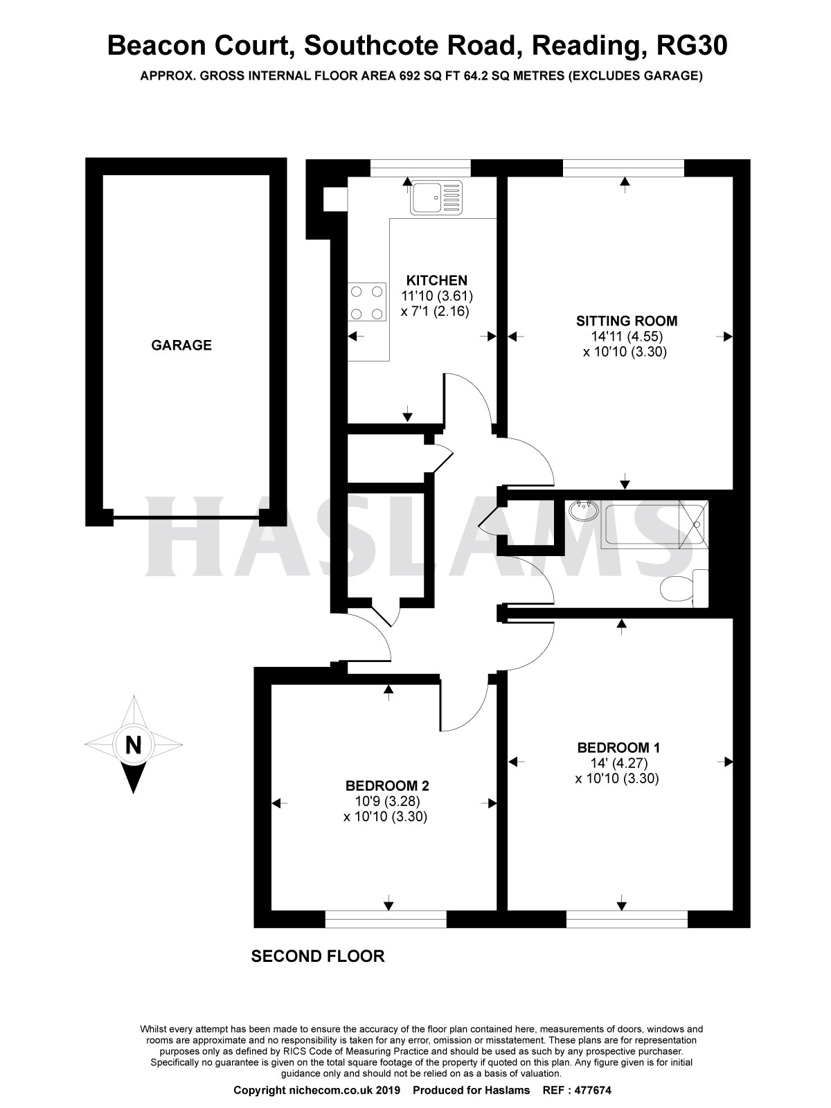 2 Bedrooms Flat for sale in Beacon Court, Southcote Road, Reading RG30