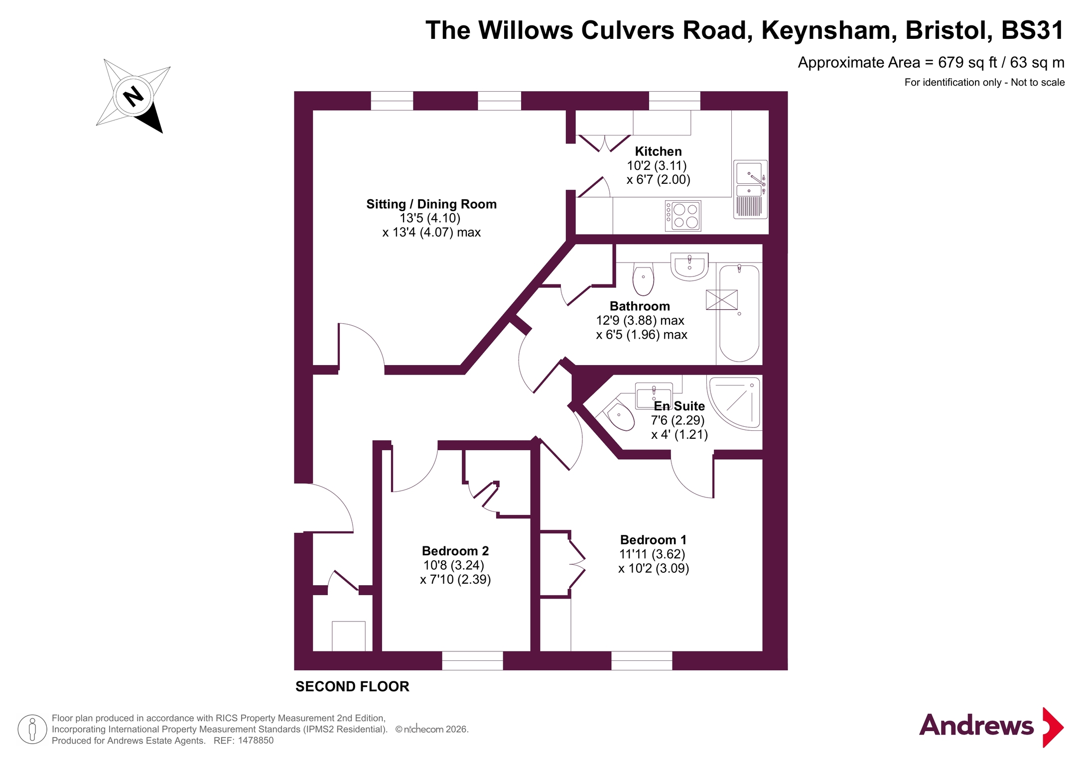 Flat 8, The Willows,, Culvers Road, Bristol floorplan