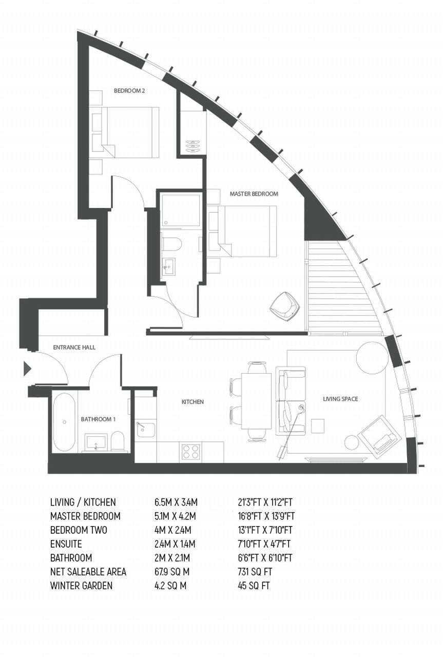 2 Bedrooms Flat to rent in Sky Gardens, 155 Wandsworth Road, Nine Elms, London SW8