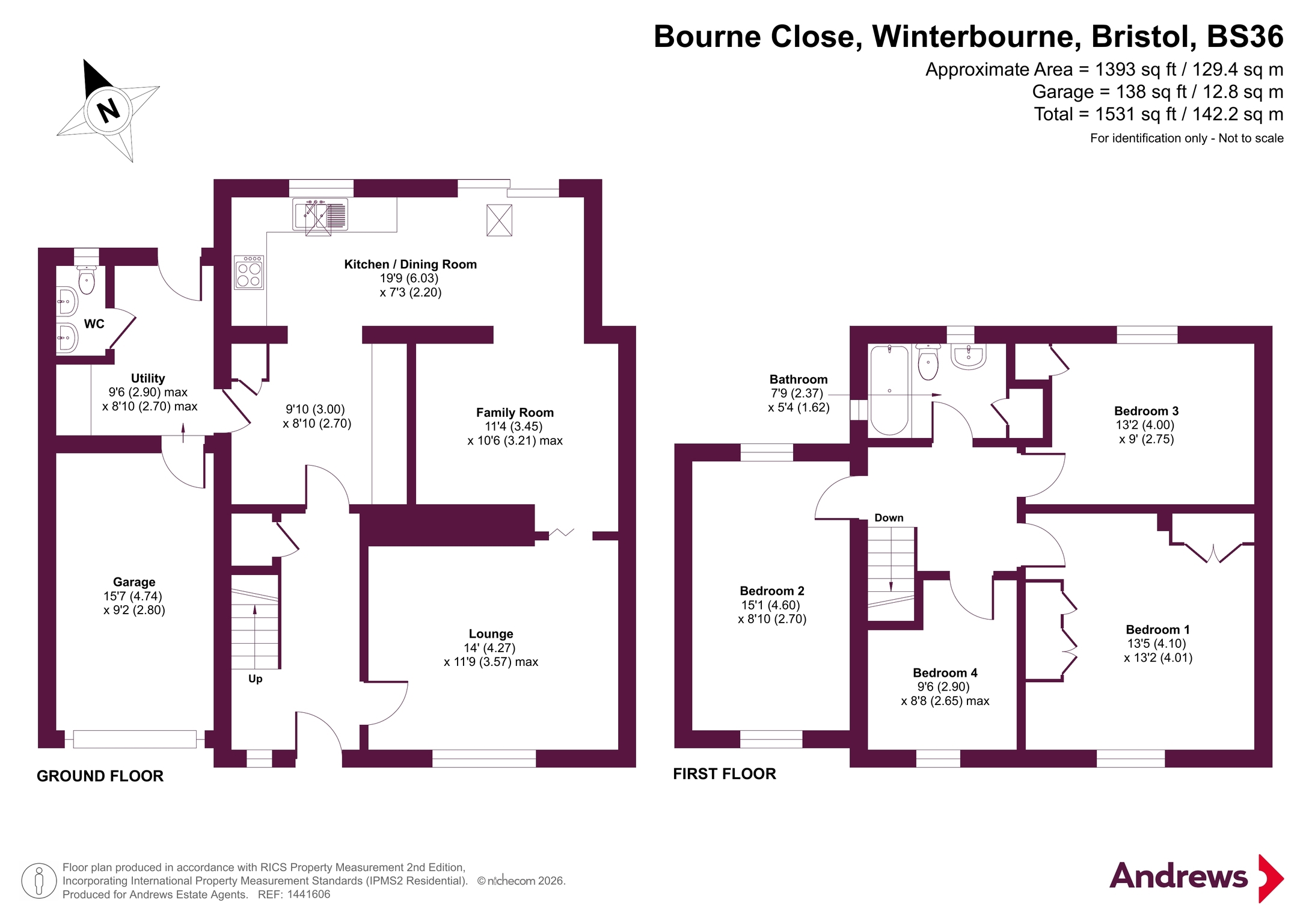 25, Bourne Close, Bristol floorplan