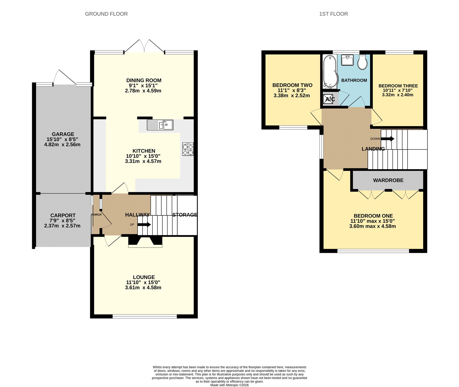105, Windermere Way, Worcestershire floorplan