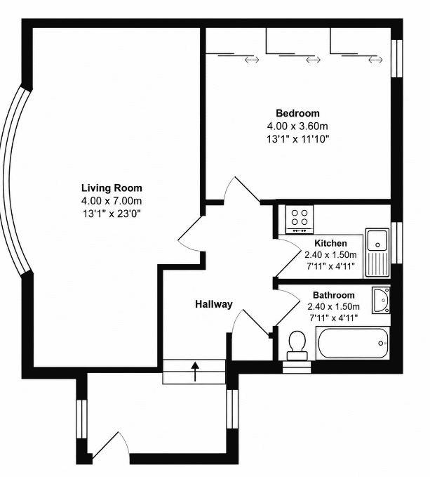 Flat 11 Northumberland Court, Marine Parade, Brighton floorplan