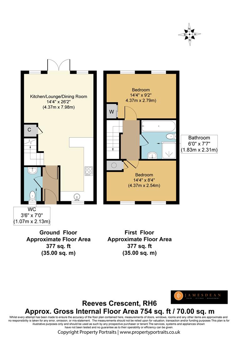 2, Reeves Crescent, Horley floorplan