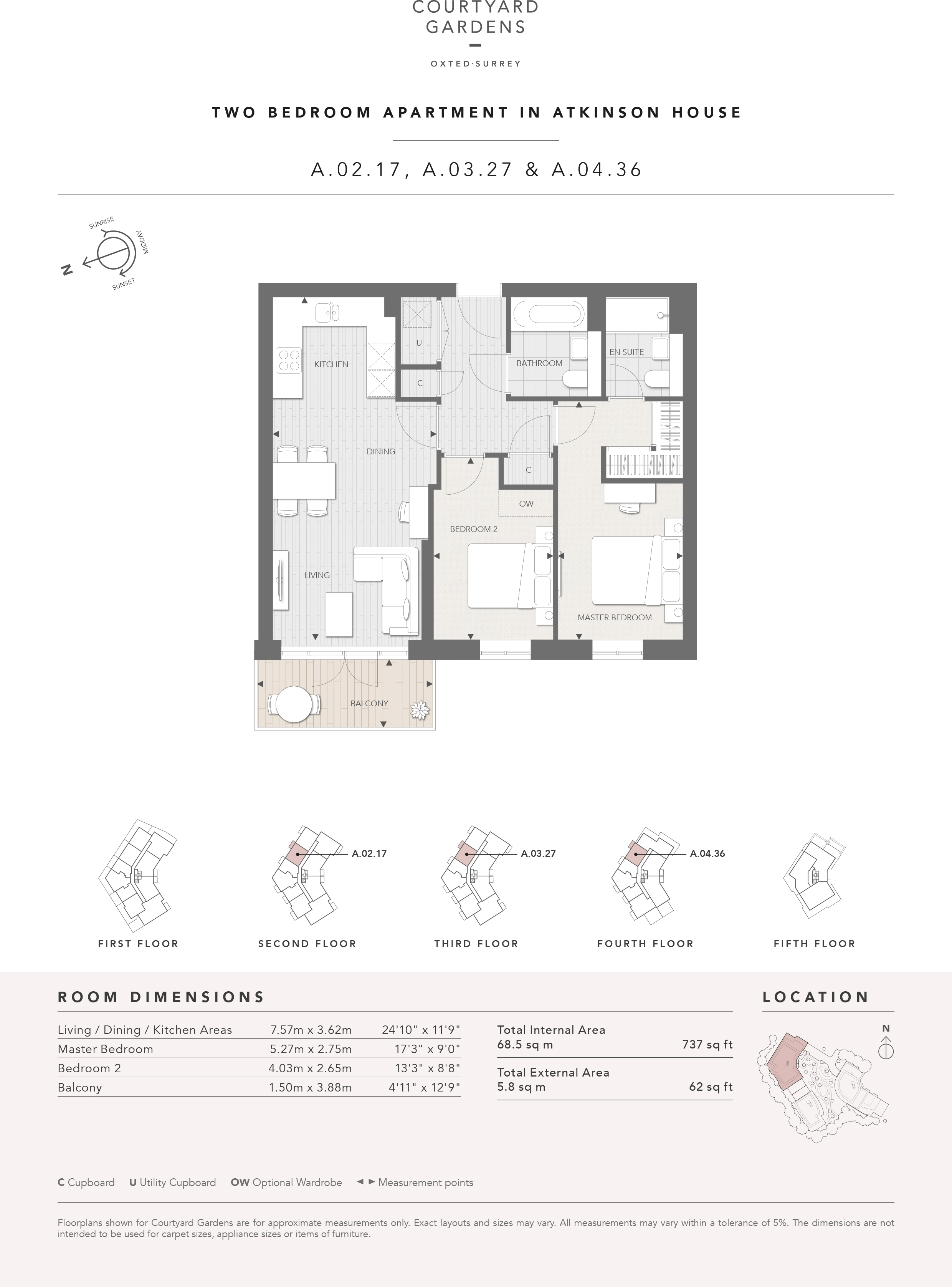 2 Bedrooms Flat for sale in Courtyard Gardens, Oxted, Surrey RH8