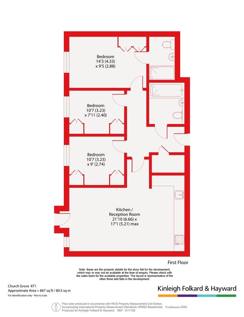 Flat 9, Kingston Bridge House, 2, Church Grove, Kingston upon Thames floorplan