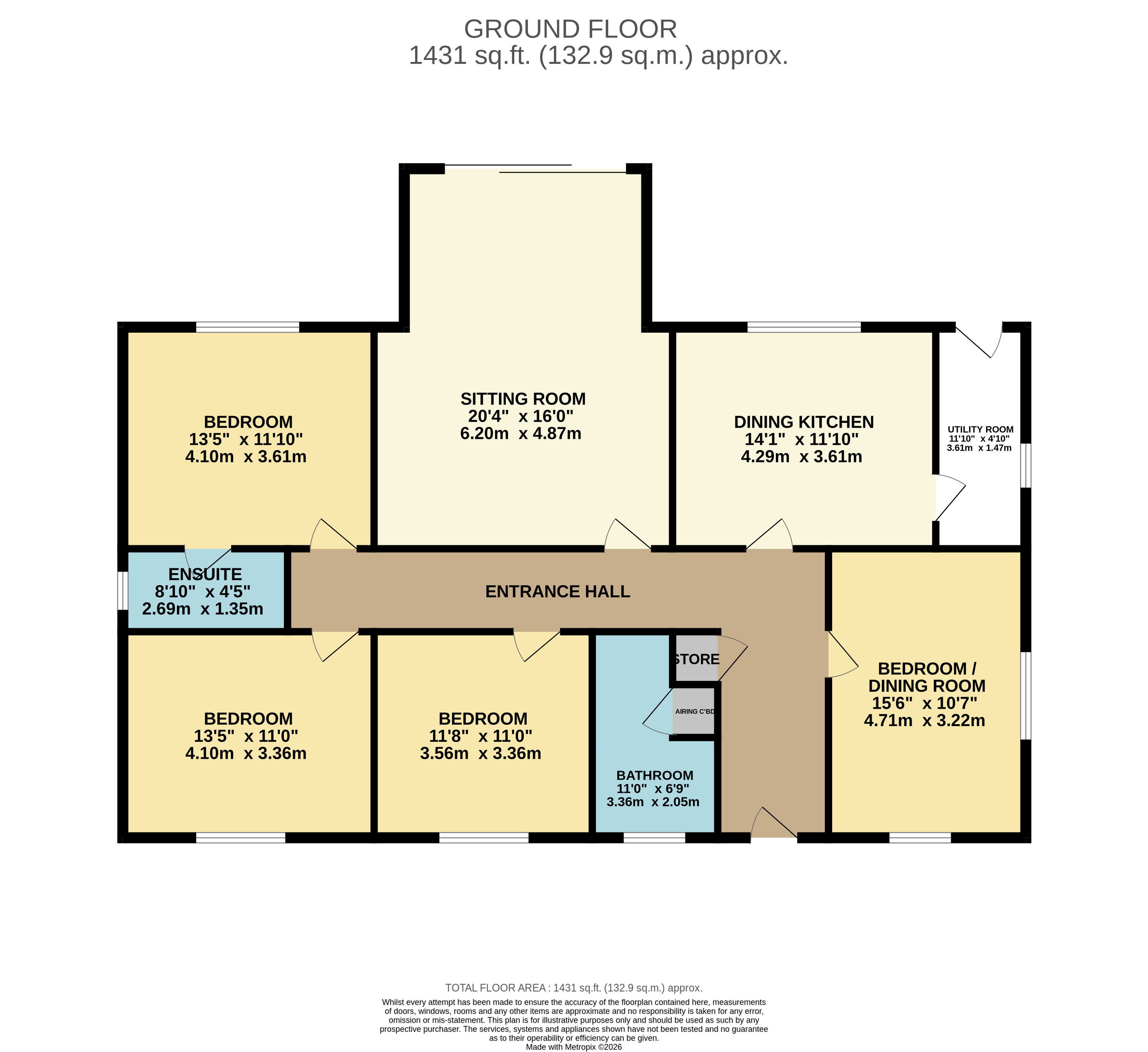 15, Bull Lane, Matlock floorplan