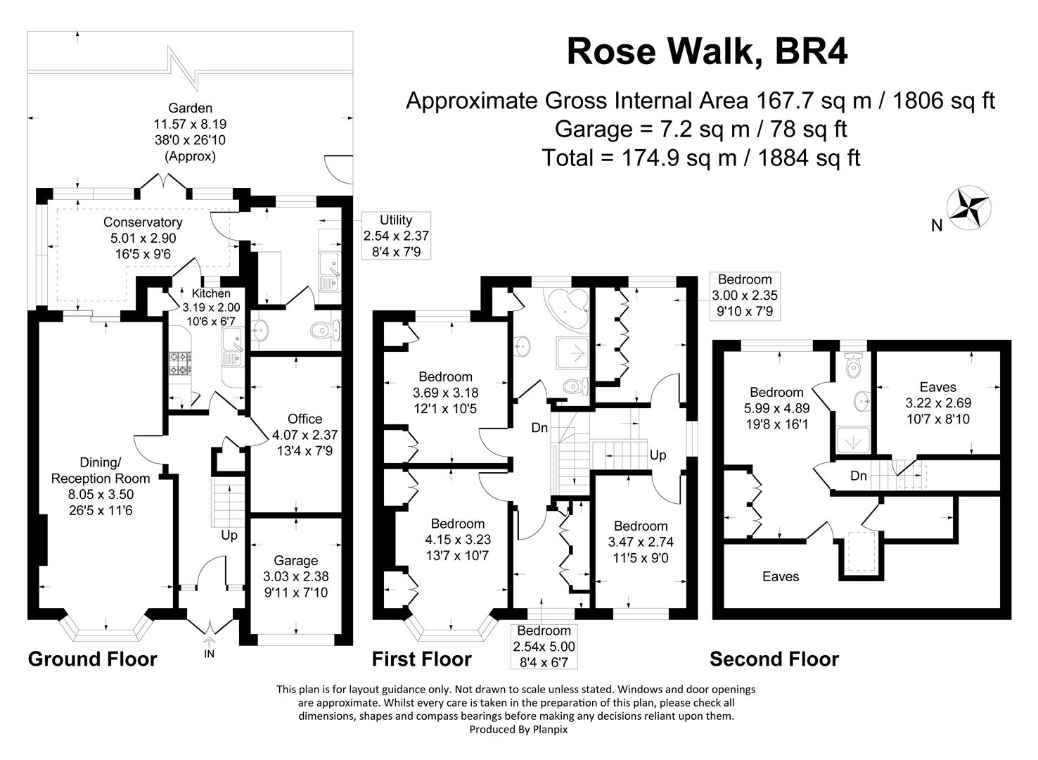 2, Rose Walk, West Wickham floorplan