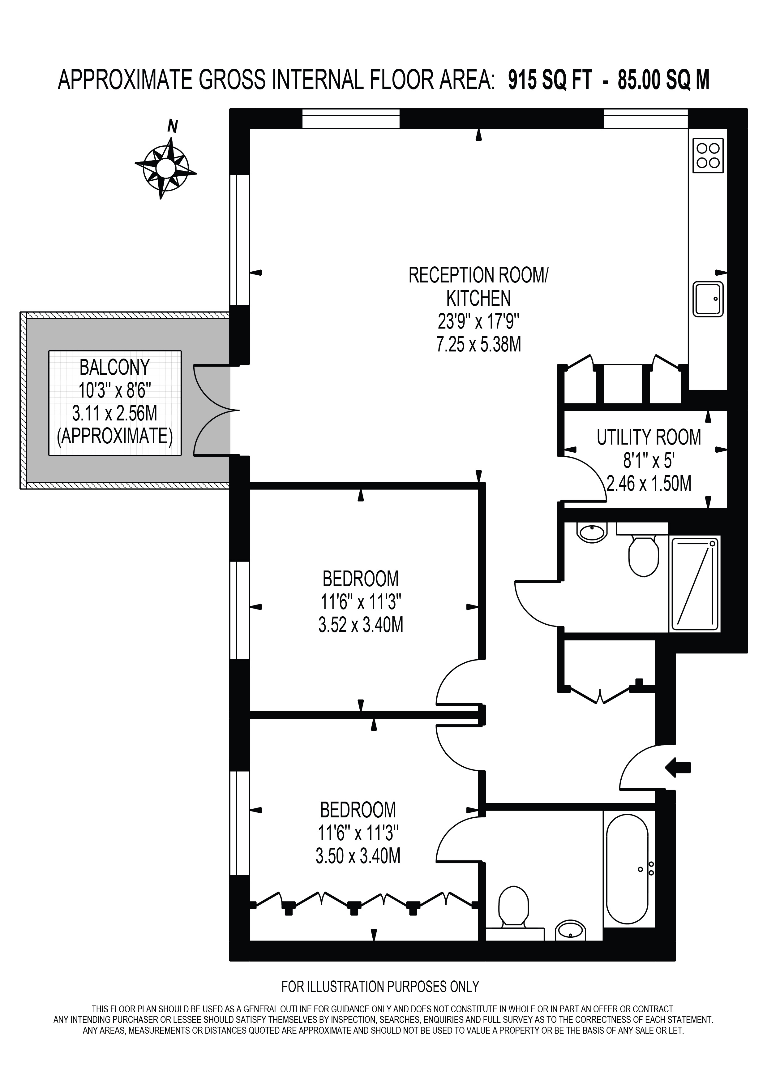 Apartment 36 Calville House, 4 Ronalds Road, Brentford floorplan