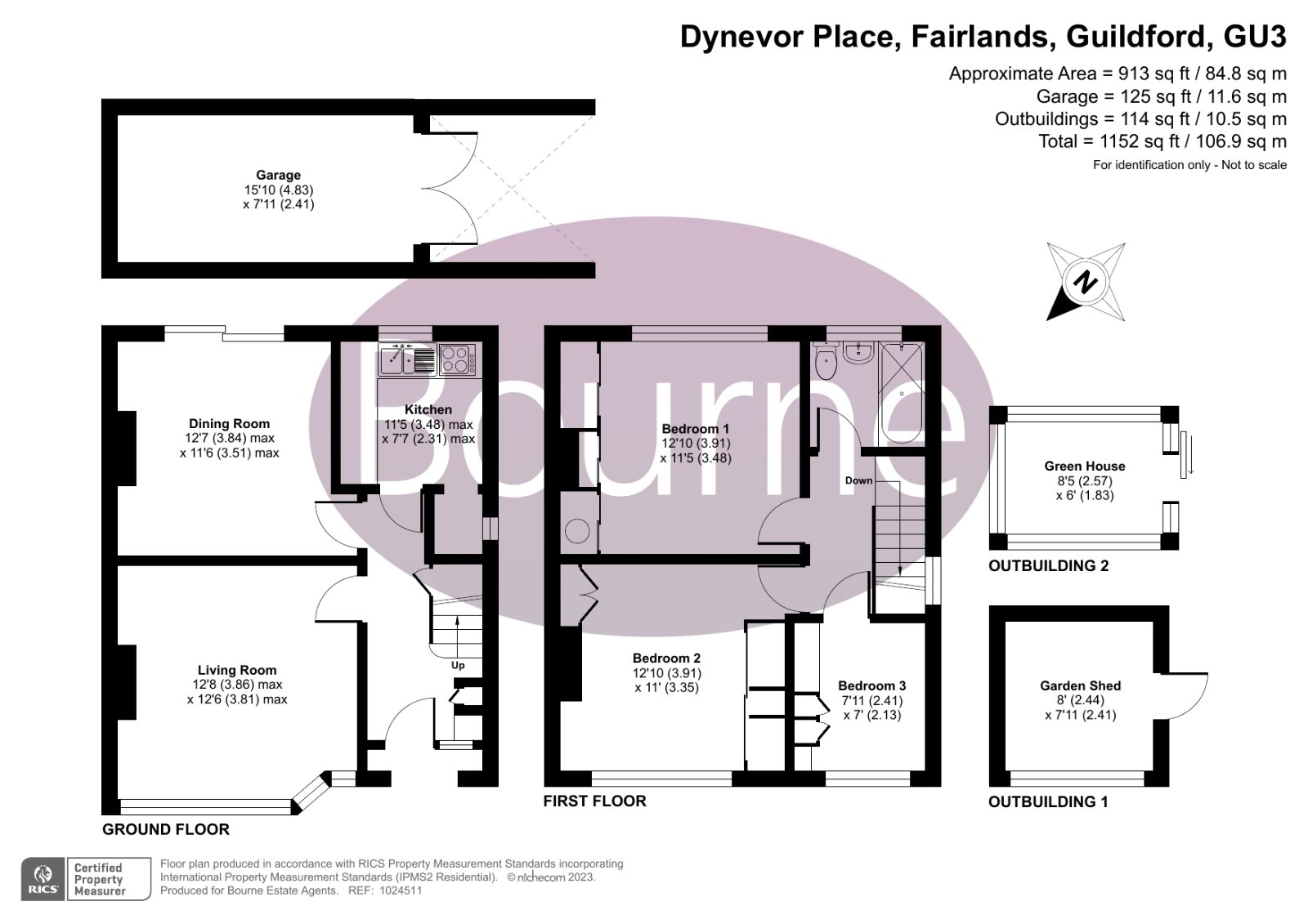 Dynevor Place, Fairlands, Guildford, Surrey GU3, 3 bedroom semi