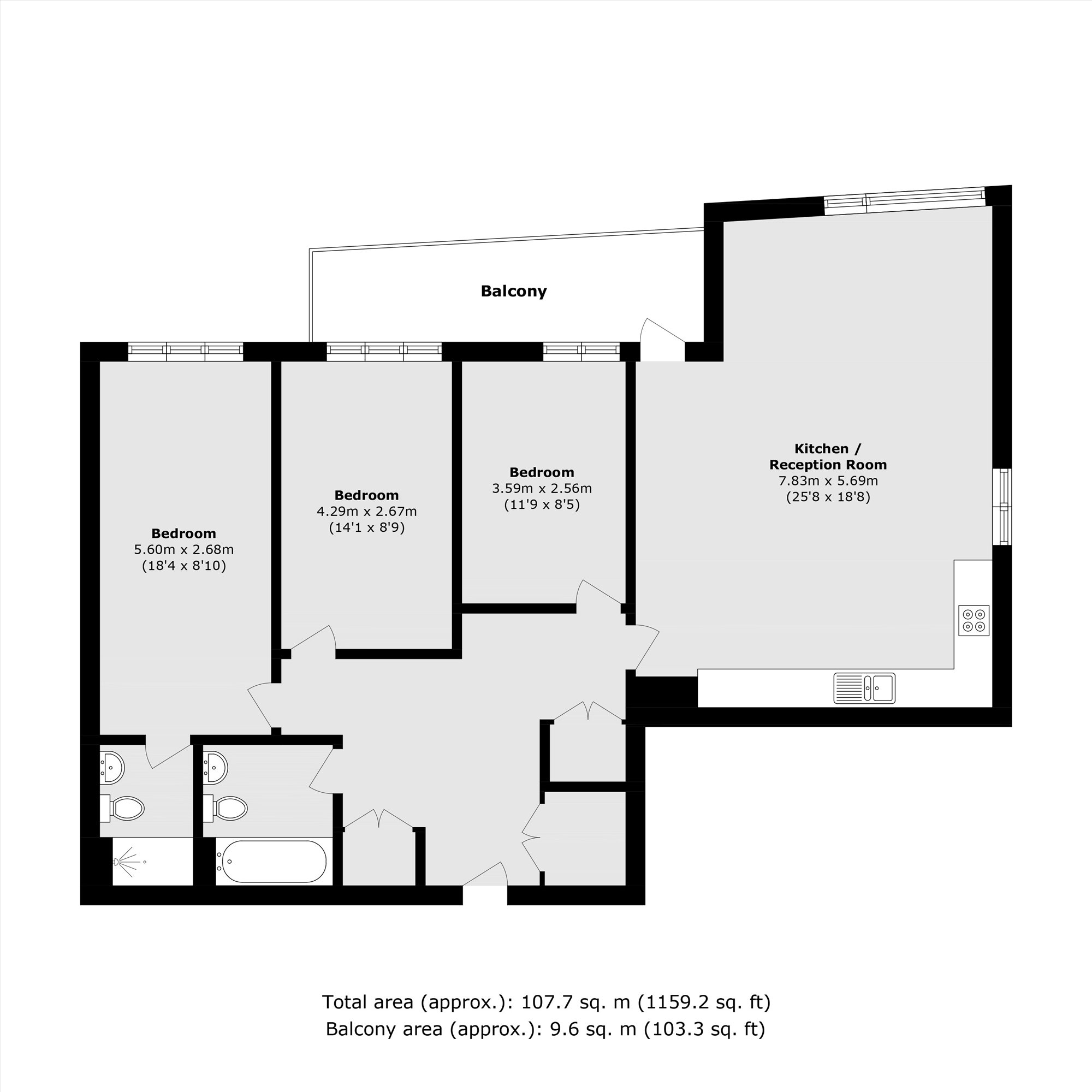 Flat 9, 409, Beulah Hill, London floorplan