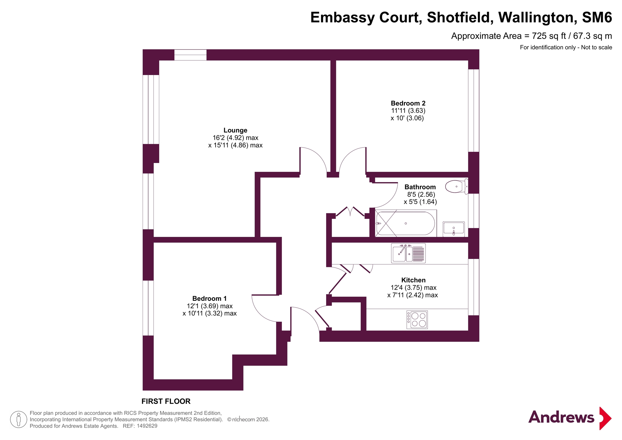 13, Embassy Court, Wallington floorplan