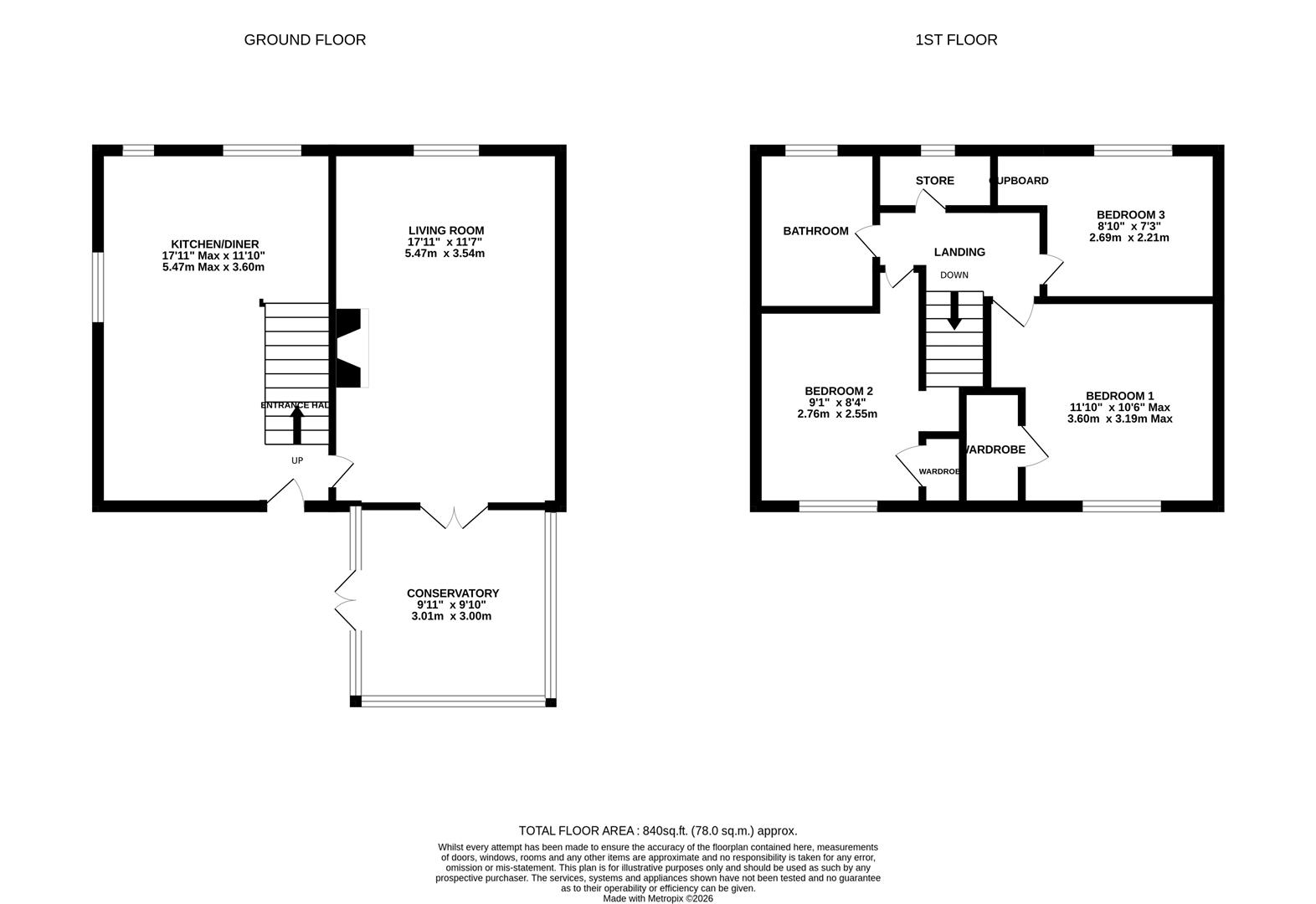 14, Glebe Road, Newent floorplan