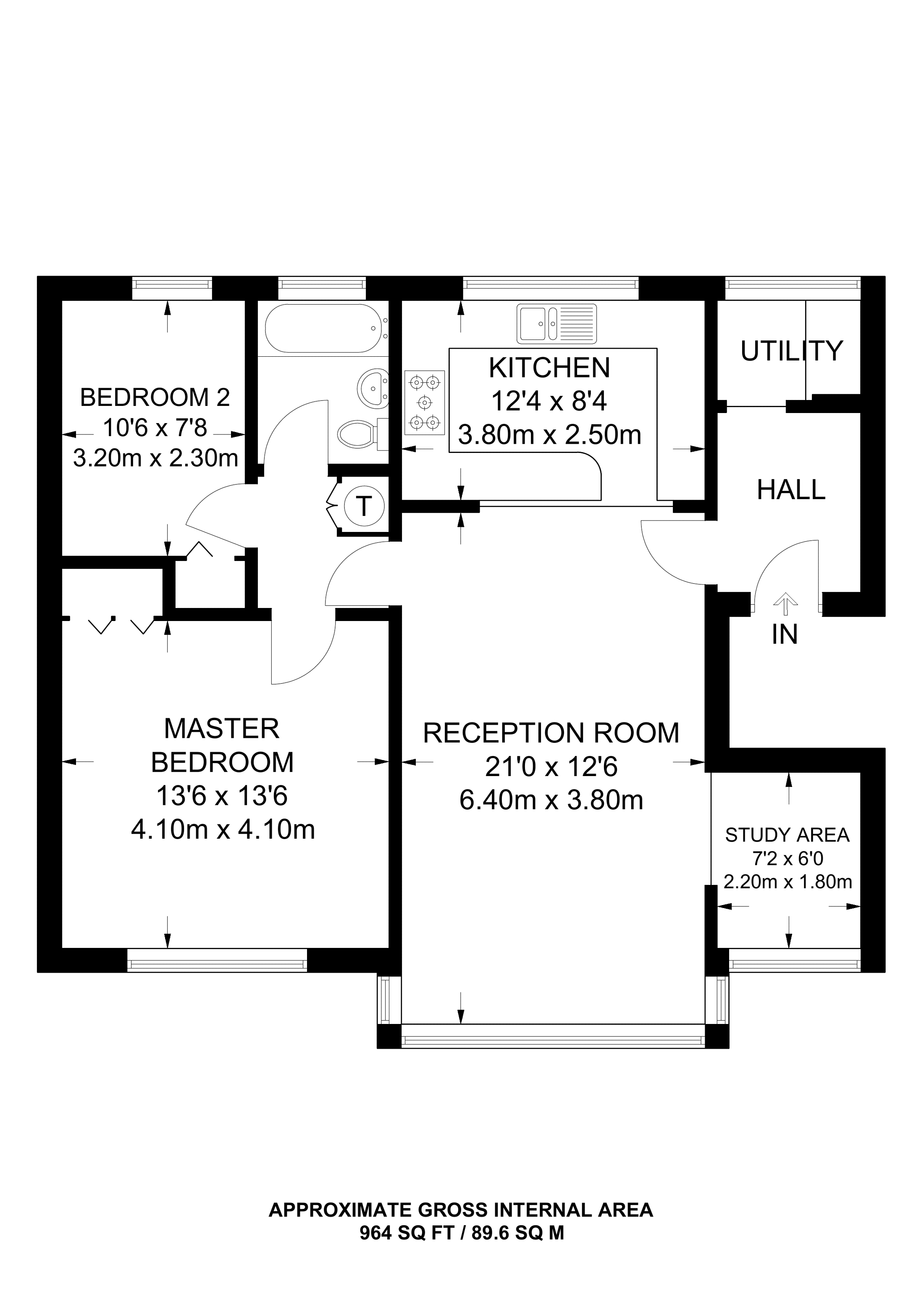 2 Bedrooms Flat to rent in The Shimmings, Guildford GU1