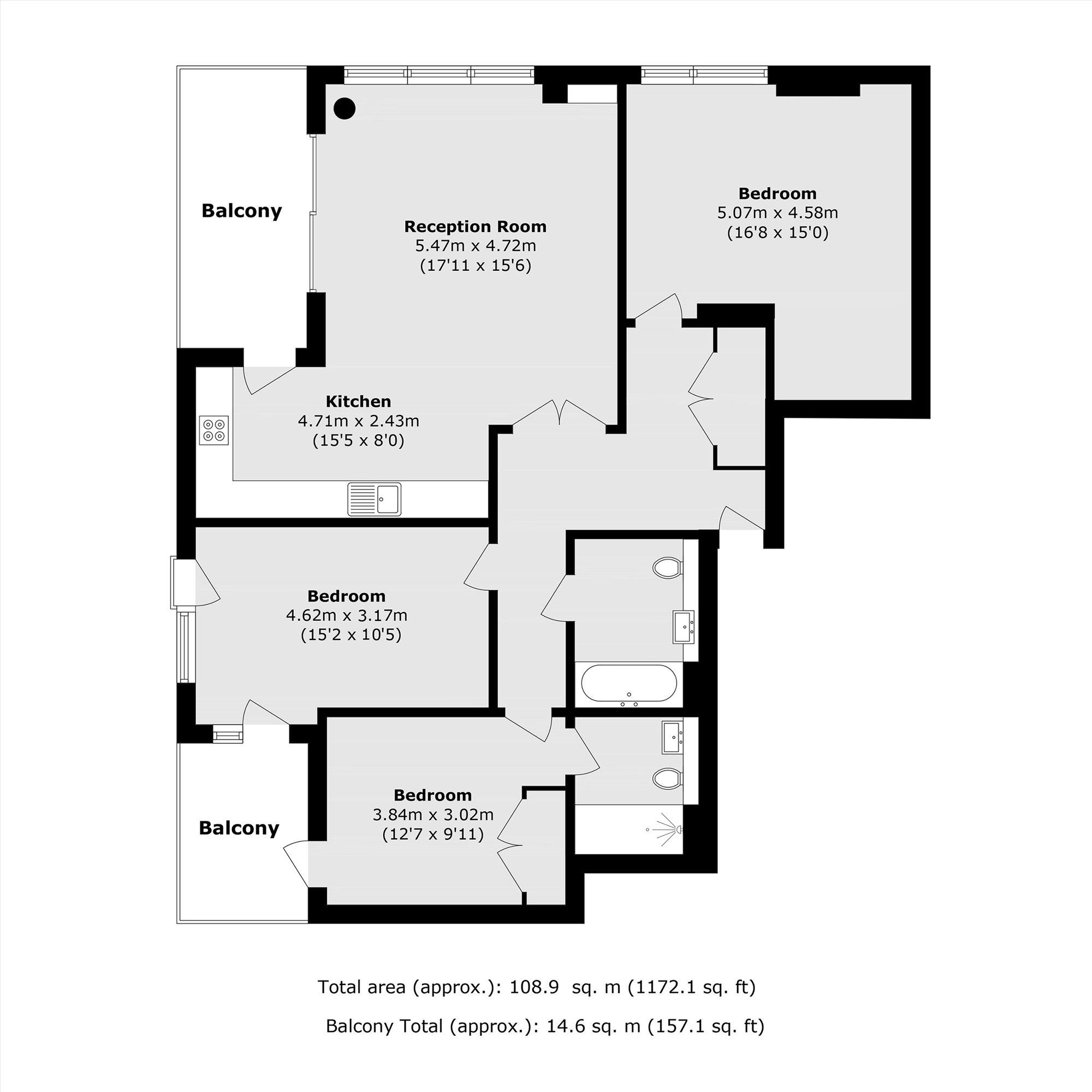 Flat 10, Globe View House, 171, Blackfriars Road, London floorplan
