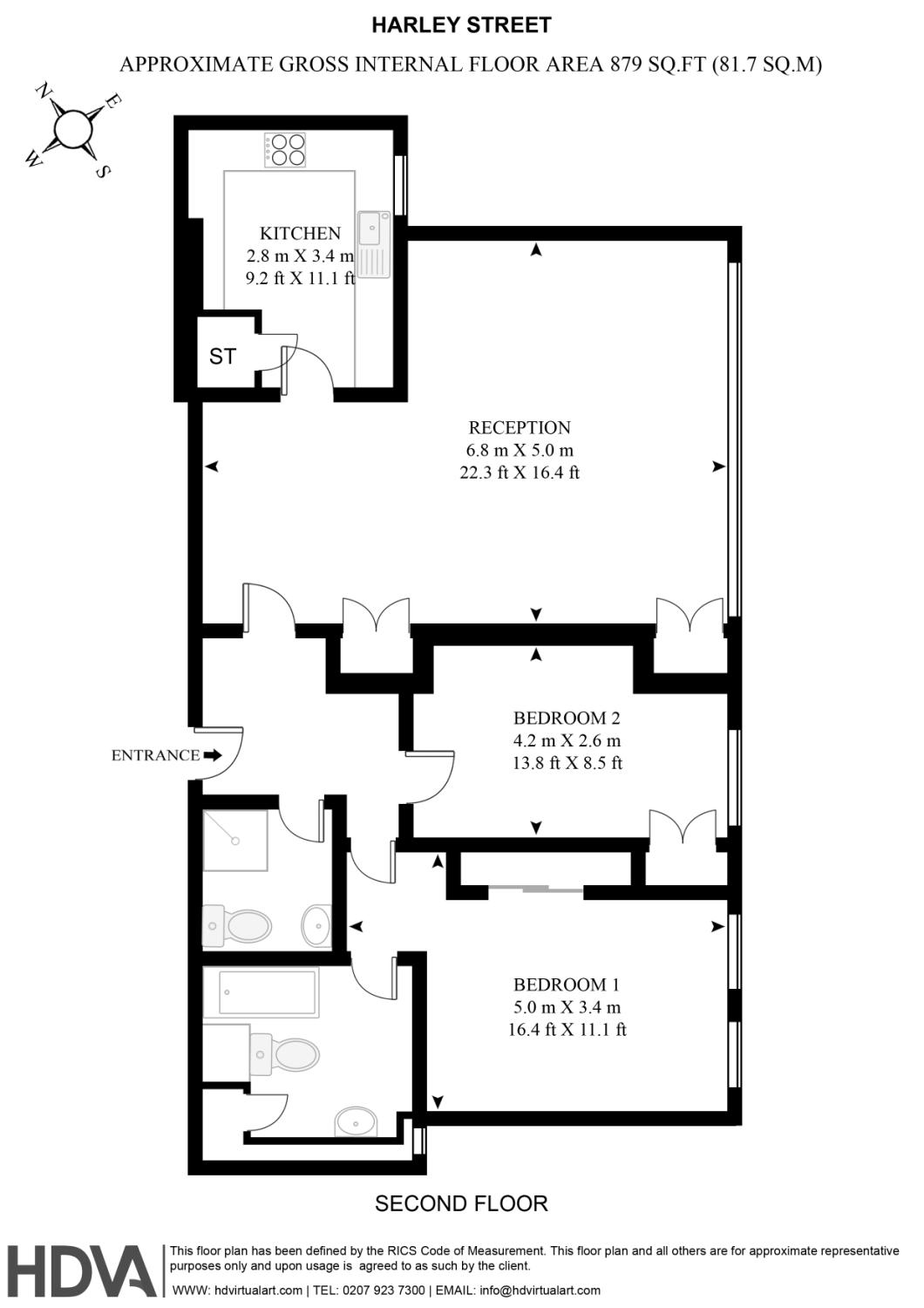 2 Bedrooms Flat to rent in Harley Street, Marylebone, London W1G