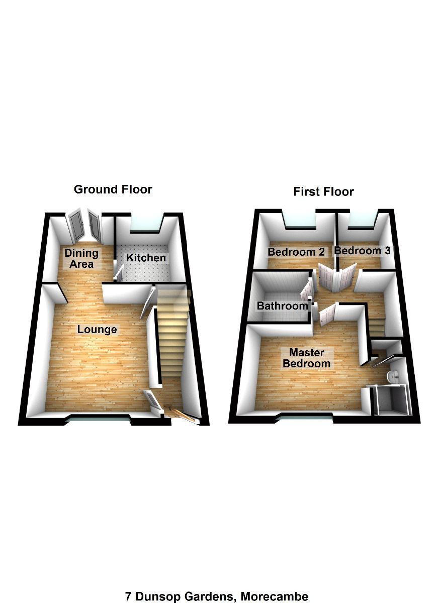 Dunsop Gardens, Grosvenor Park, Morecambe LA3, 3 bedroom semidetached