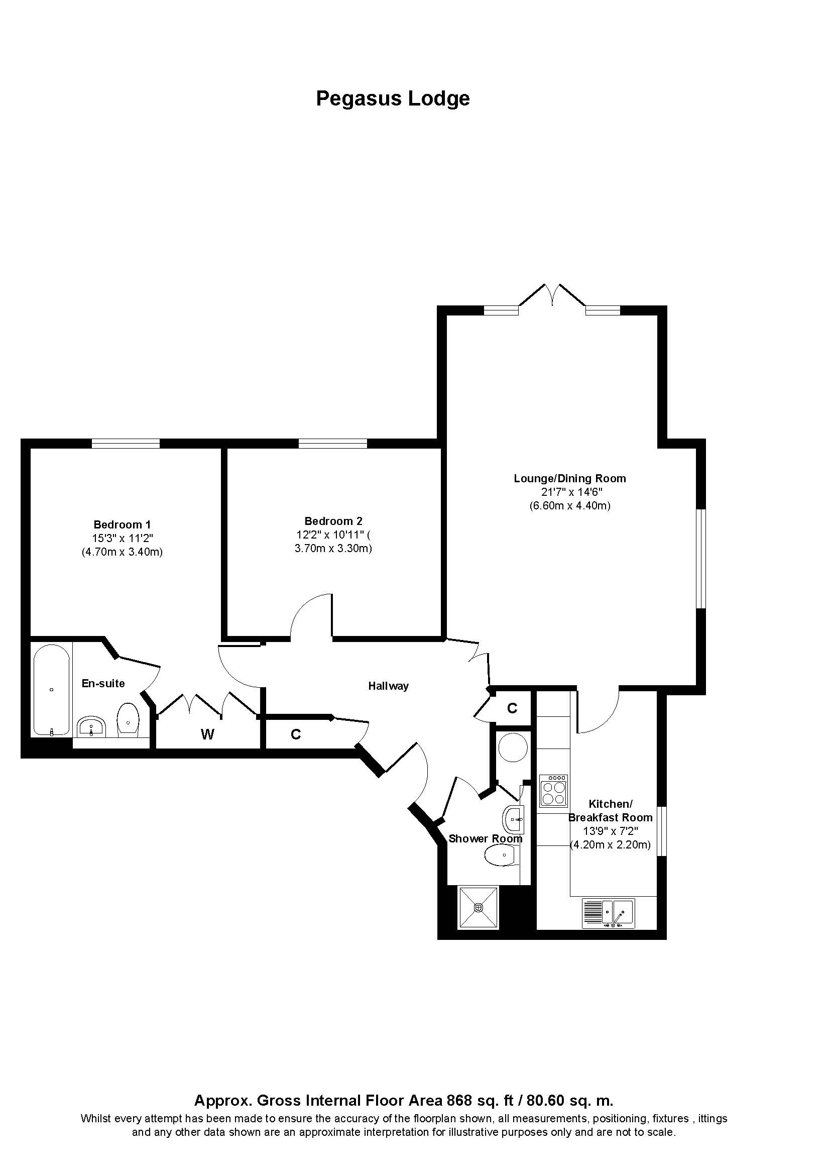 Flat 3, Pegasus Lodge, 345, New Road, Dorset floorplan