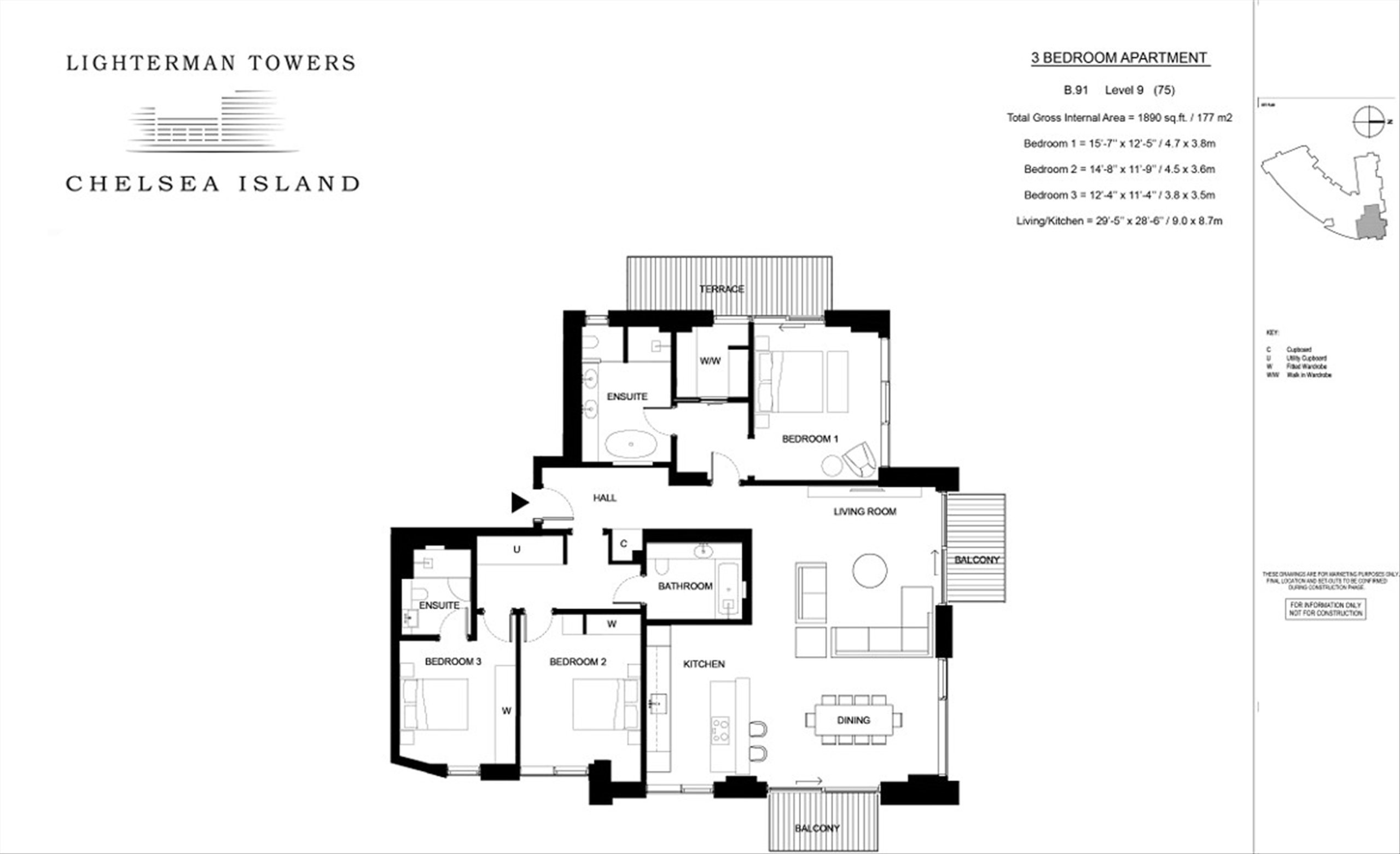 B91, Lighterman Towers, 1, Harbour Avenue, London floorplan