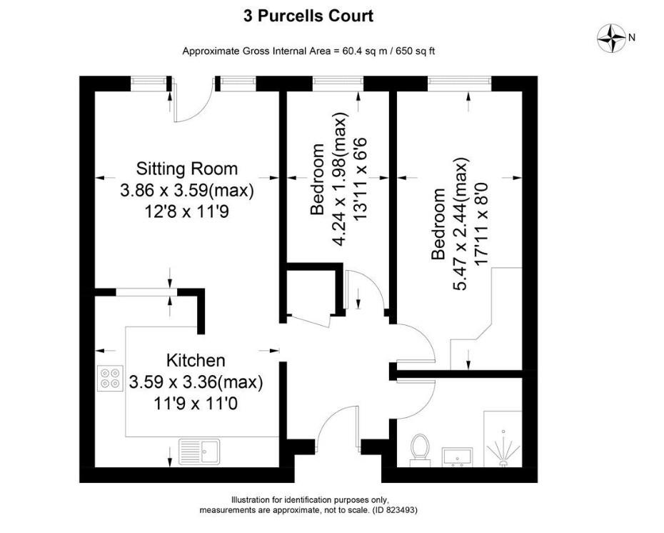 Flat 3, Purcells Court, George Lane, Marlborough floorplan