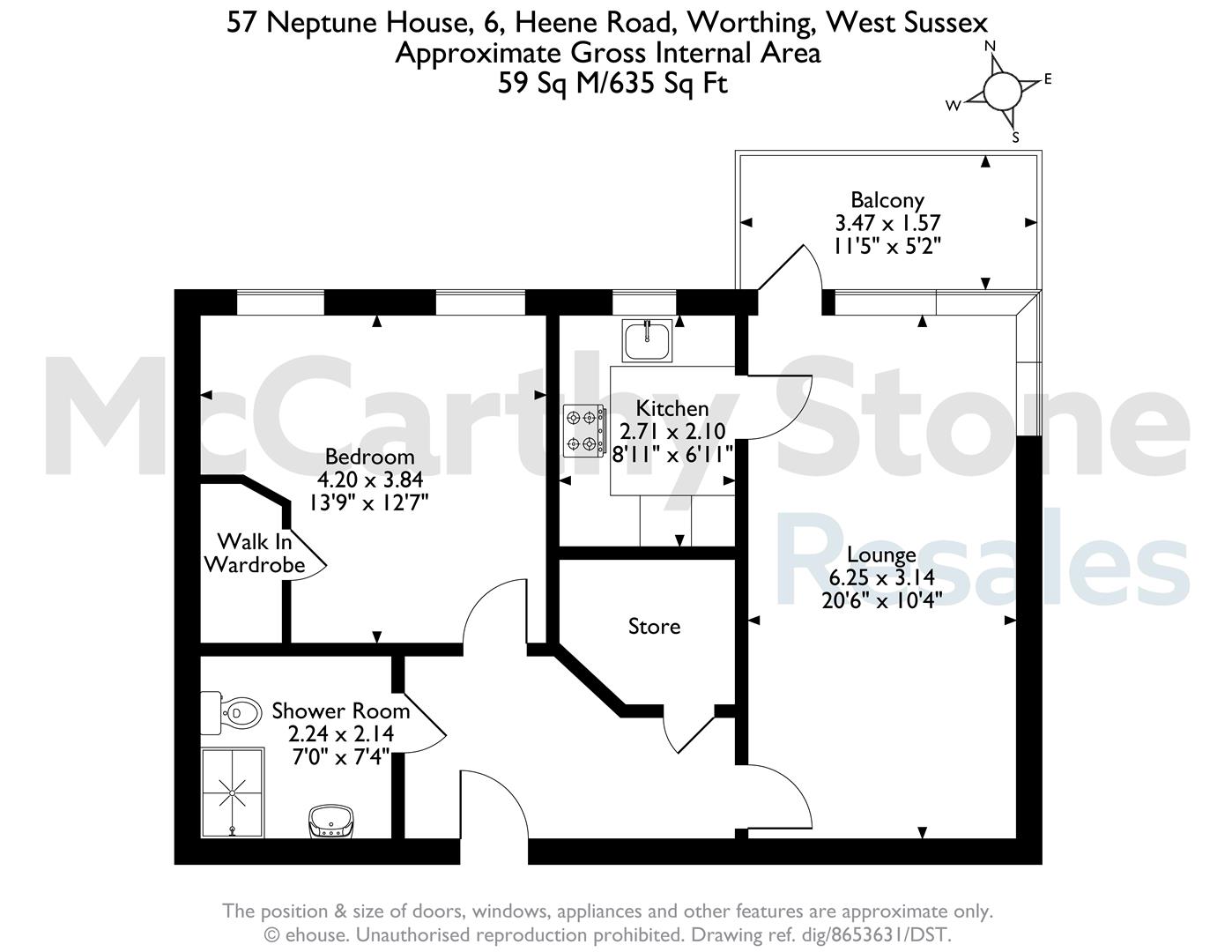 57 Neptune House, Heene Road, Worthing floorplan