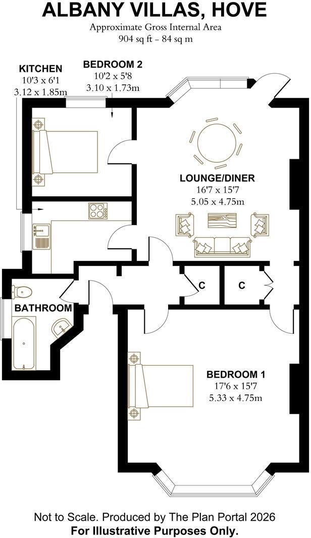 Ground Floor Flat, 21, Albany Villas, Hove floorplan