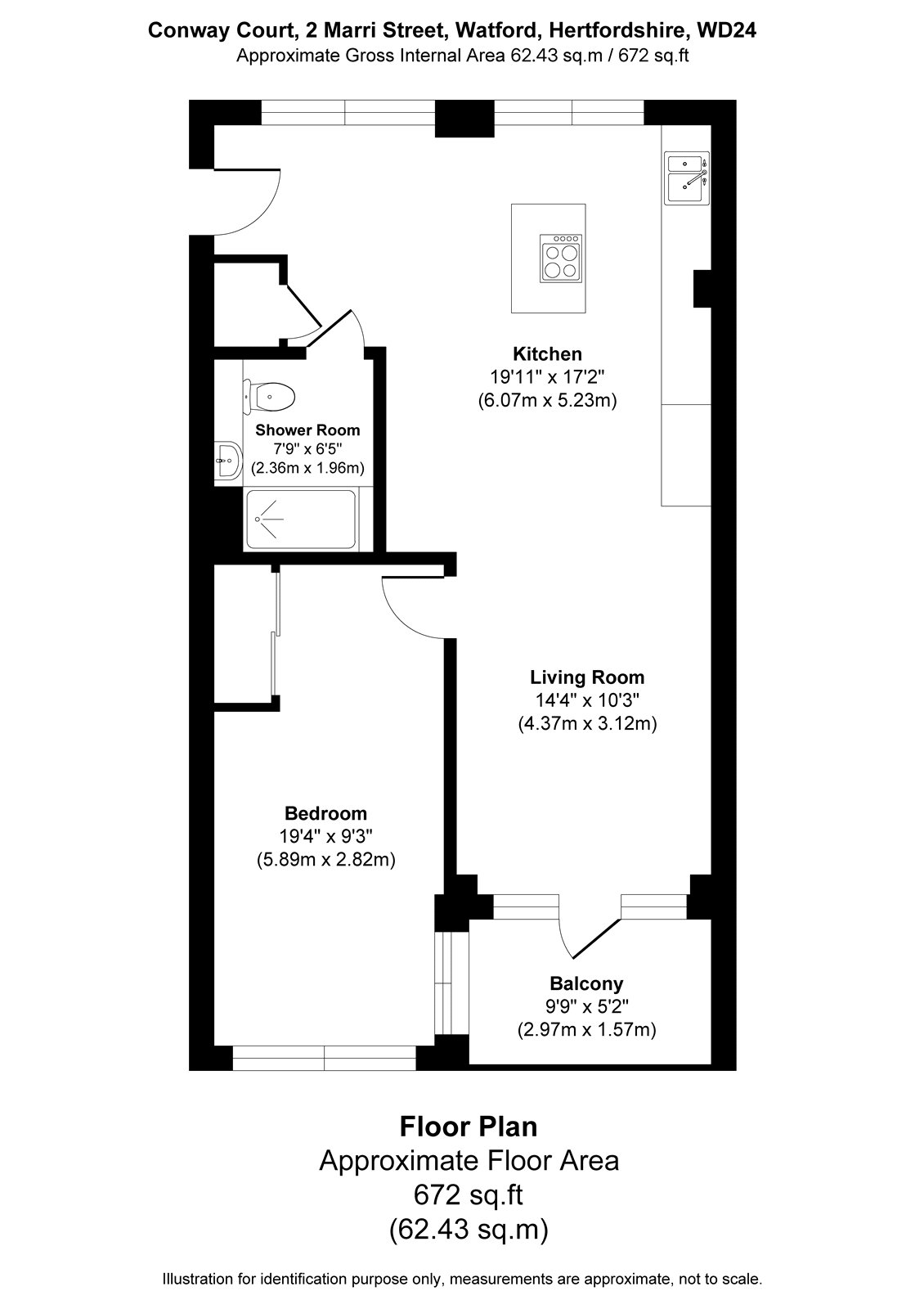 Flat 21, Conway Court, 2, Marri Street, Hertfordshire floorplan