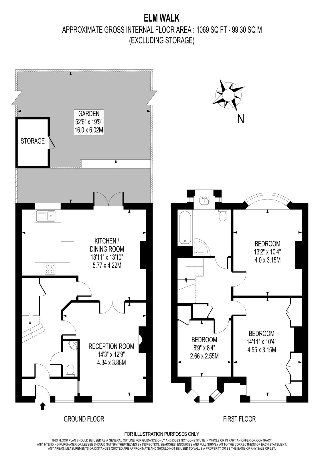 60, Elm Walk, Raynes Park floorplan